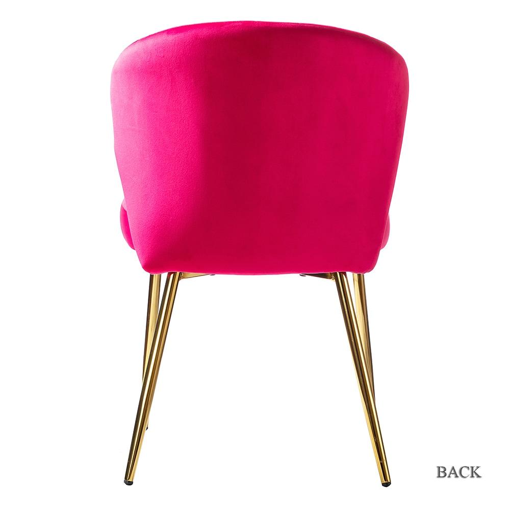 Velvet Dining Chairs Set of 2 Upholstered Wingback Side Chairs Living Room Kitchen Fushia