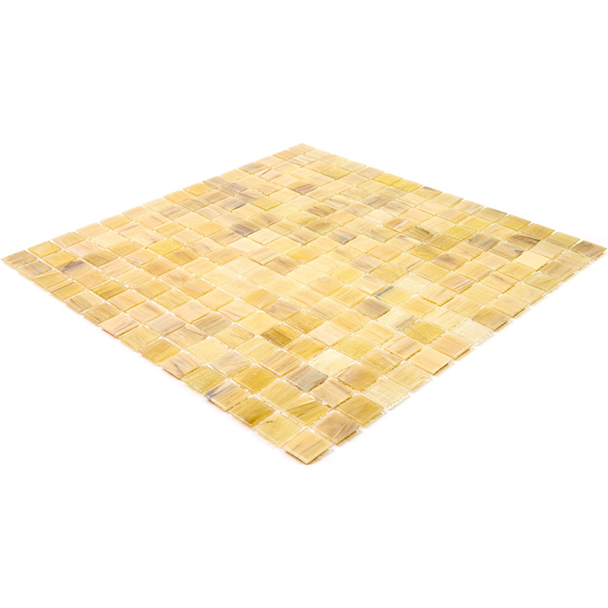 Apollo Tile Celestial 12 in. x 12 in. Glossy Yale Blue Glass Mosaic Wall and Floor Tile (10 sq. ft./case) (10-pack)