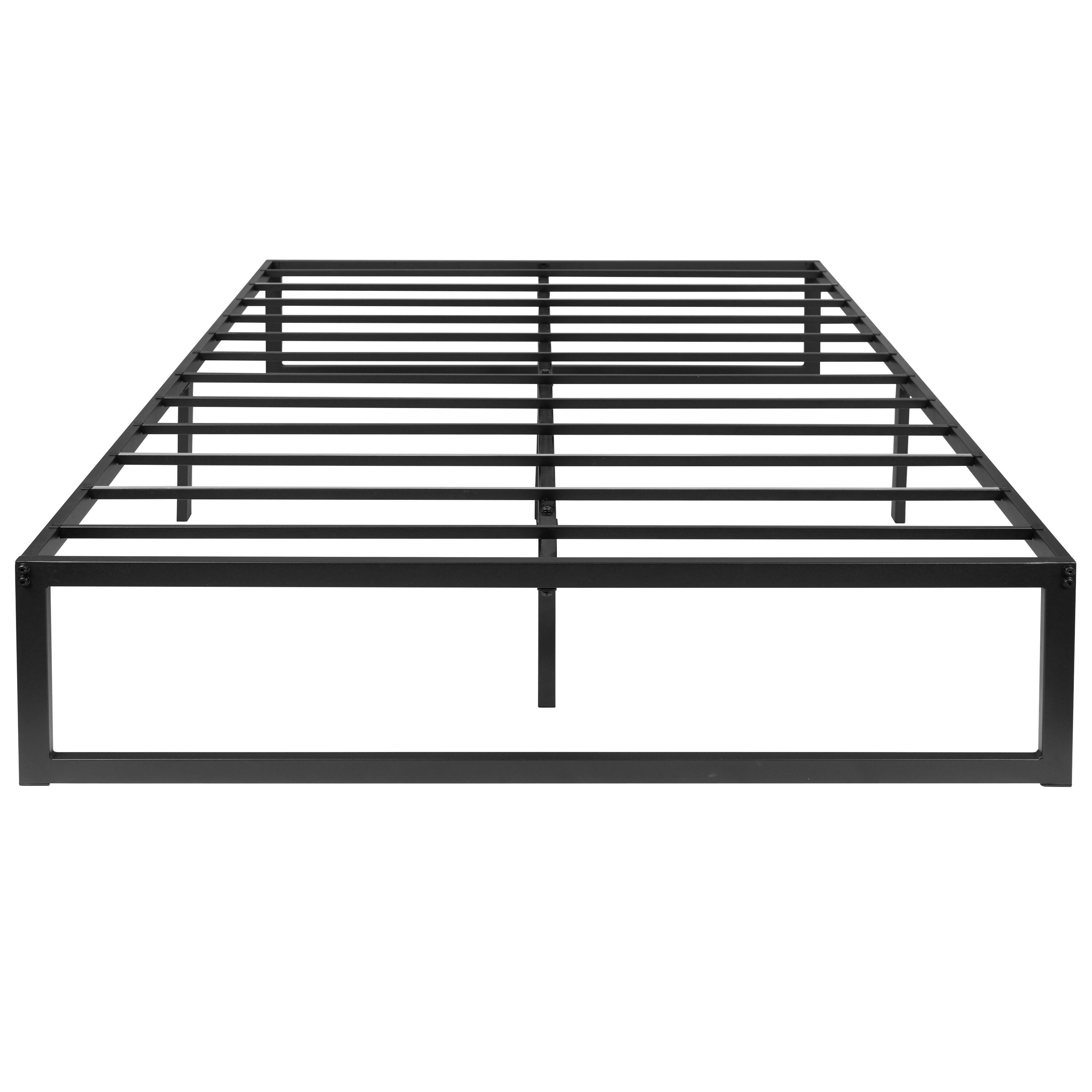 Flash Furniture Modern Steel Platform Bed Frame, Black, Full