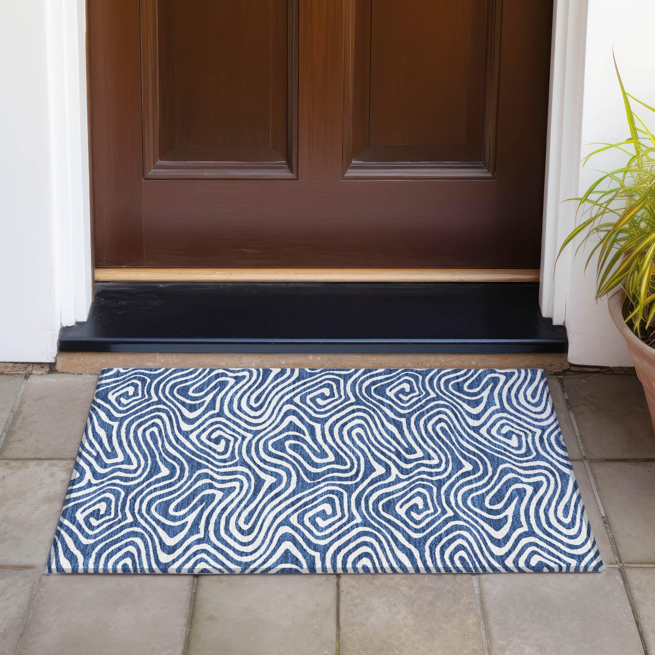 Machine Washable Indoor/Outdoor Chayden ACN1020 Gold 1'8" x 2'6" Rug