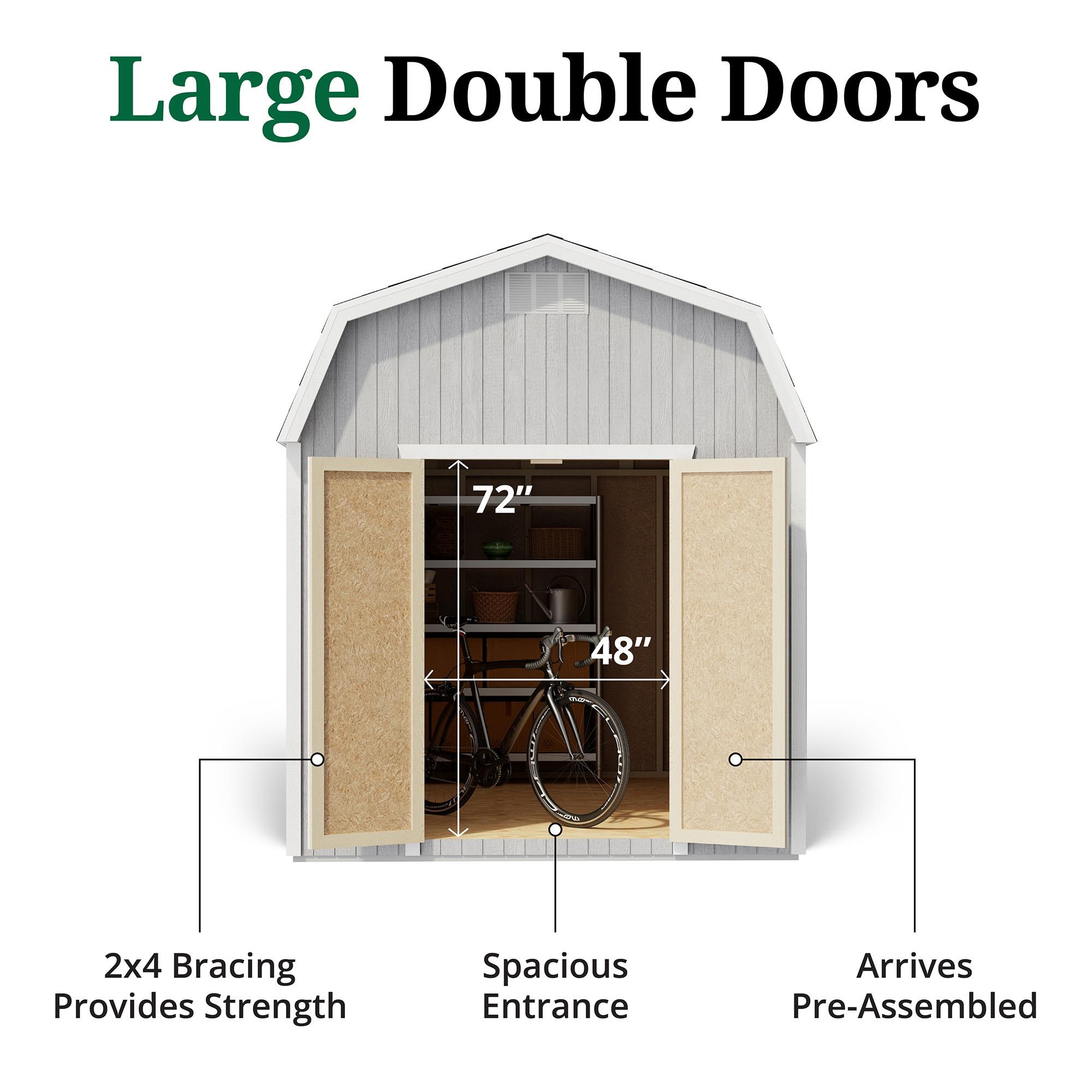 Little Cottage Co. 8x14 Classic Gambrel Barn with 6 ft. Sidewalls, Outdoor Wood Storage Shed Do-It-Yourself Precut Kit