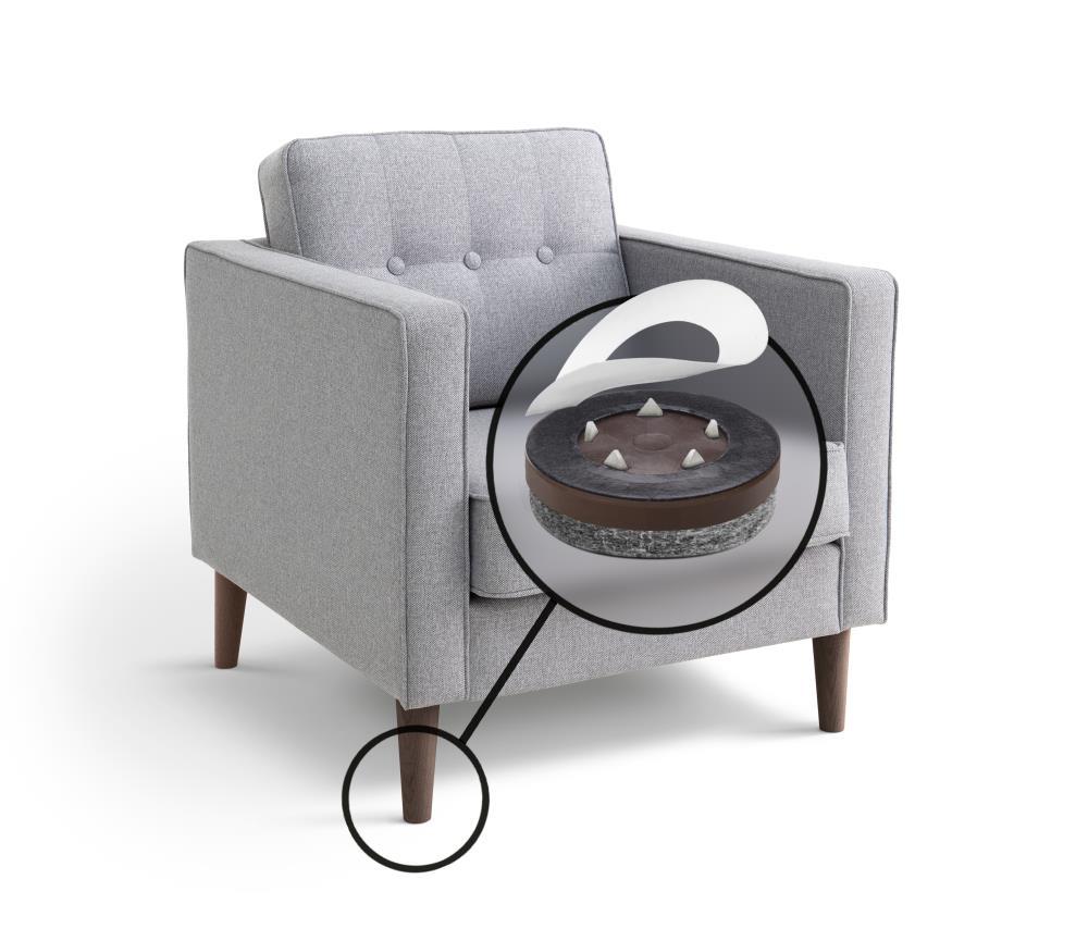 Slipstick GorillaFelt 1.5 inch Grey/Brown Plastic