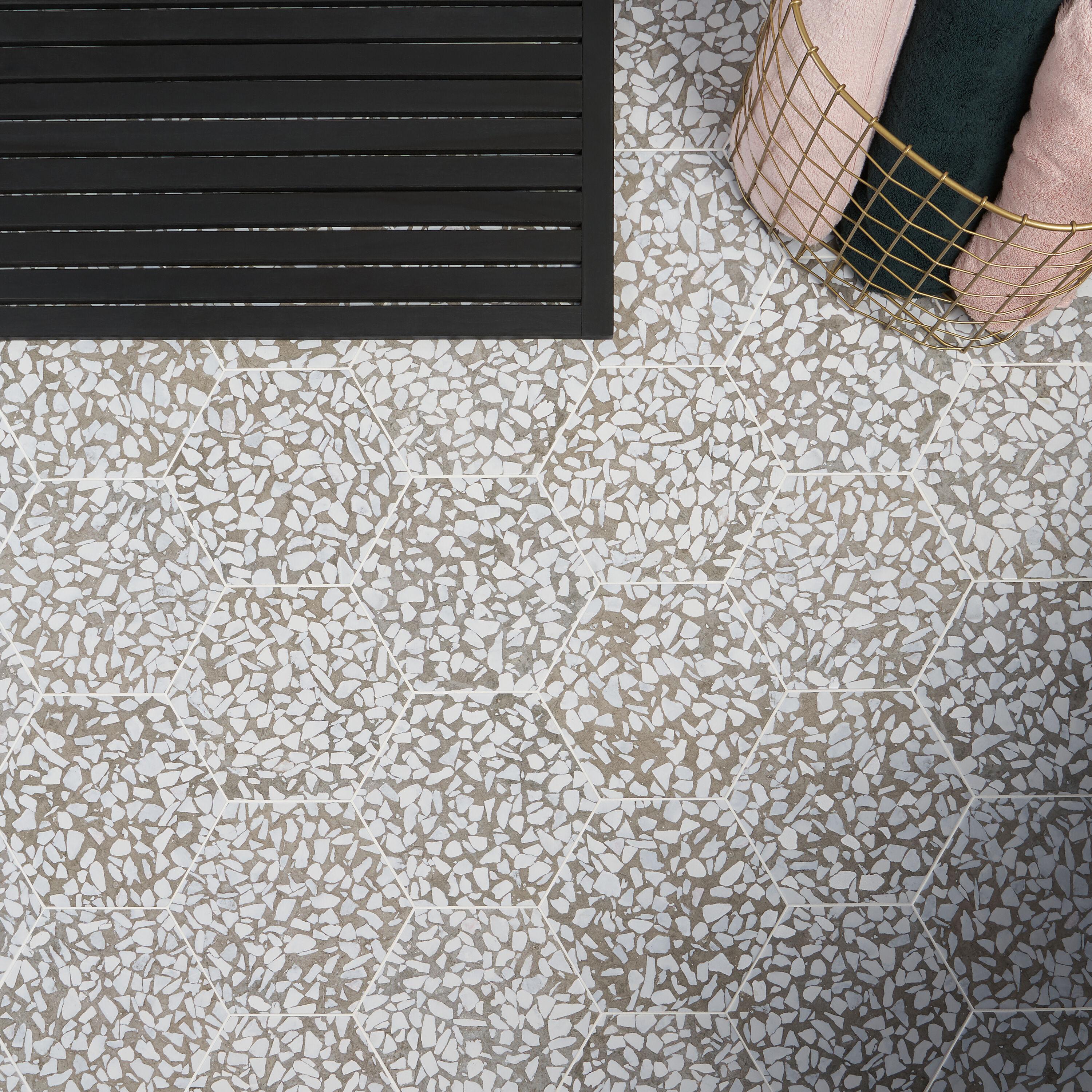 Jurassic Hex 9" Terrazzo Look Porcelain Floor & Wall Tile (8.07 Sq. Ft. / Case)