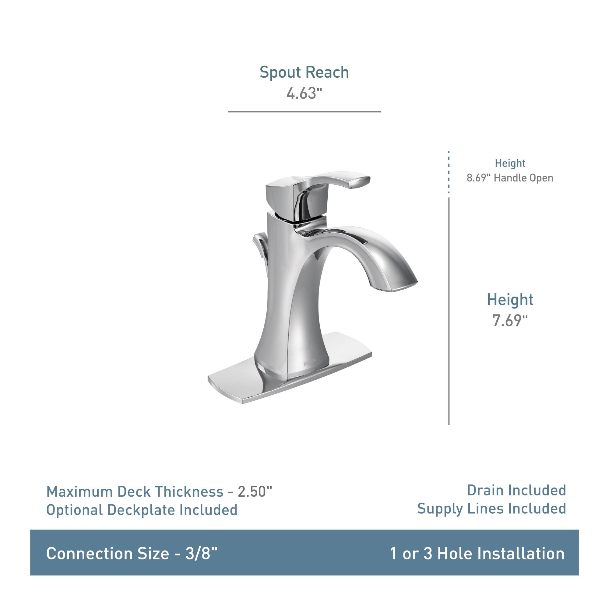 Moen Voss Single Hole Bathroom Faucet with Drain Assembly