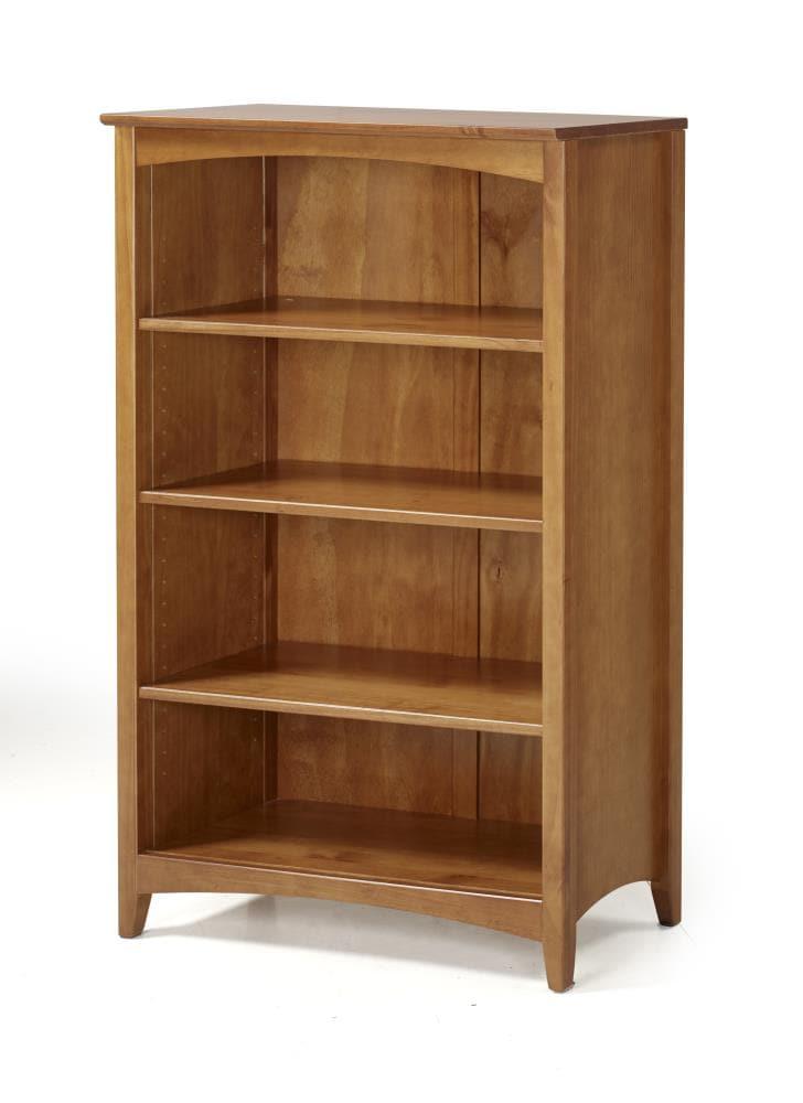 Camaflexi 48” Shaker Style 4-Shelf Wooden Bookcase Closed Back Storage Shelf, Brown