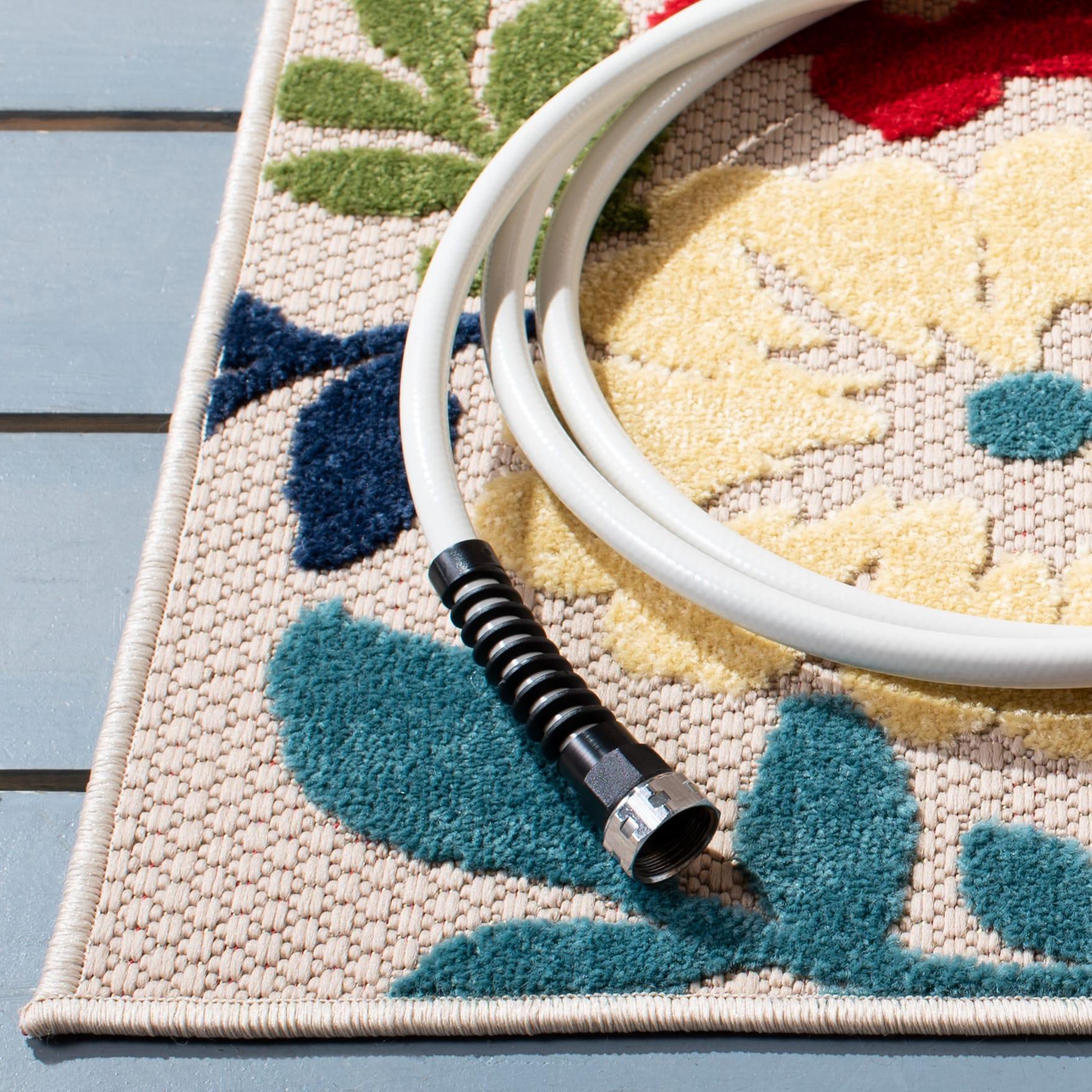 Cabana CBN308 Loomed Indoor Area Rug - Ivory/Orange - 4'5"x6'5" - Safavieh