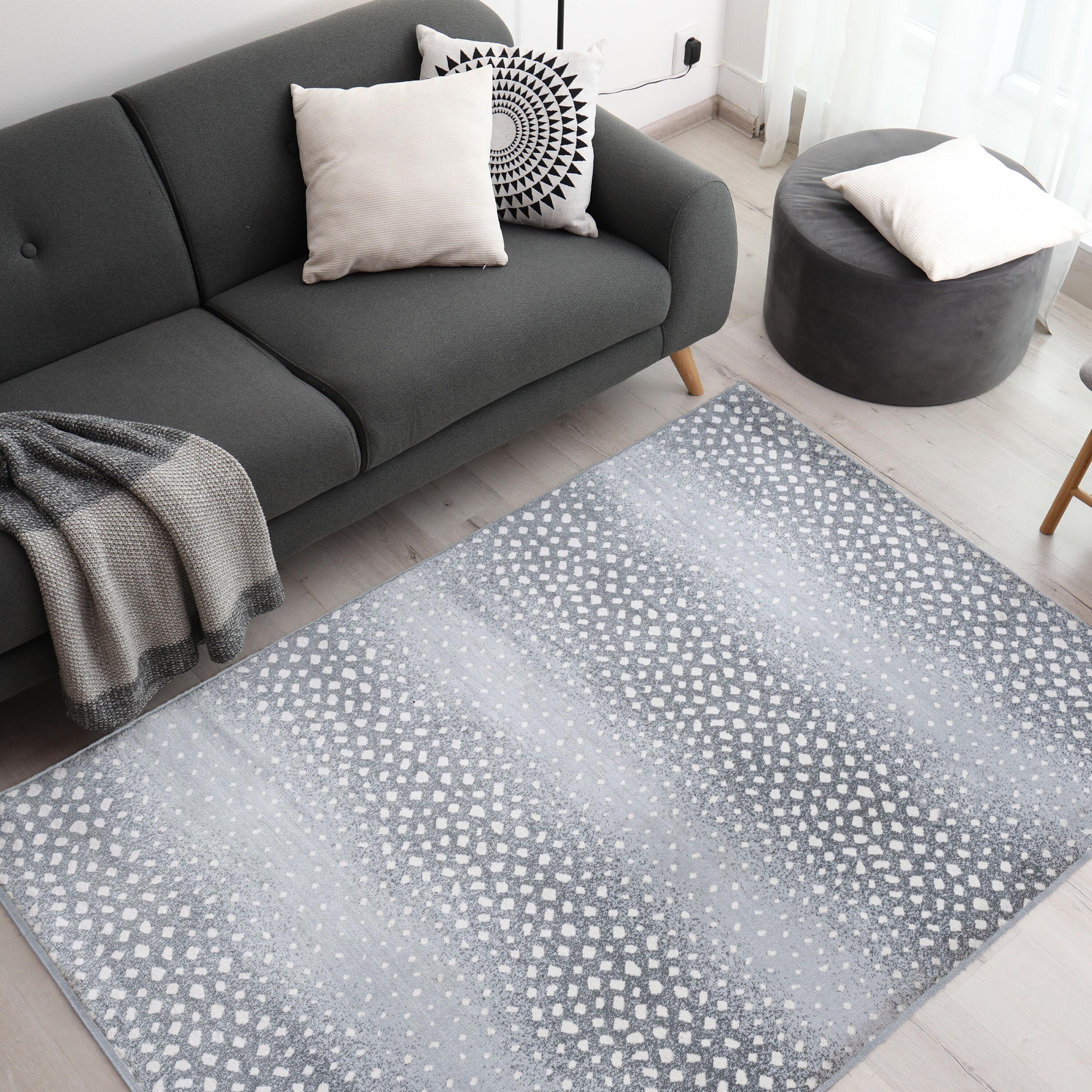 3'x 5' Antelope Modern Animal Area Rug, Light Gray/Cream - JONATHAN Y