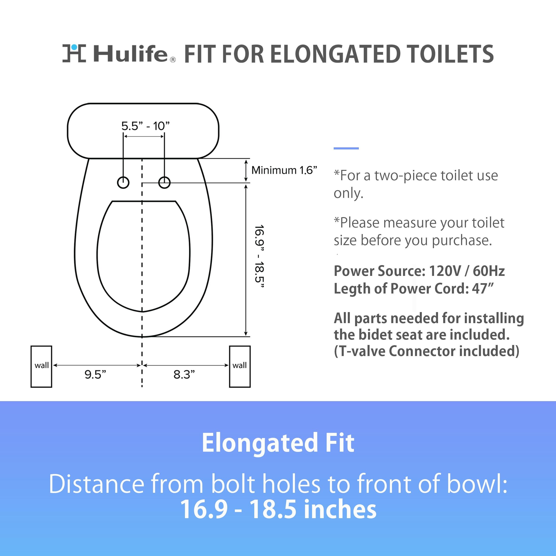 Hulife HLB-3000EC Electric Bidet Seat for Elongated Toilets White : Microfiber, Machine Washable, Non-Slip Backing