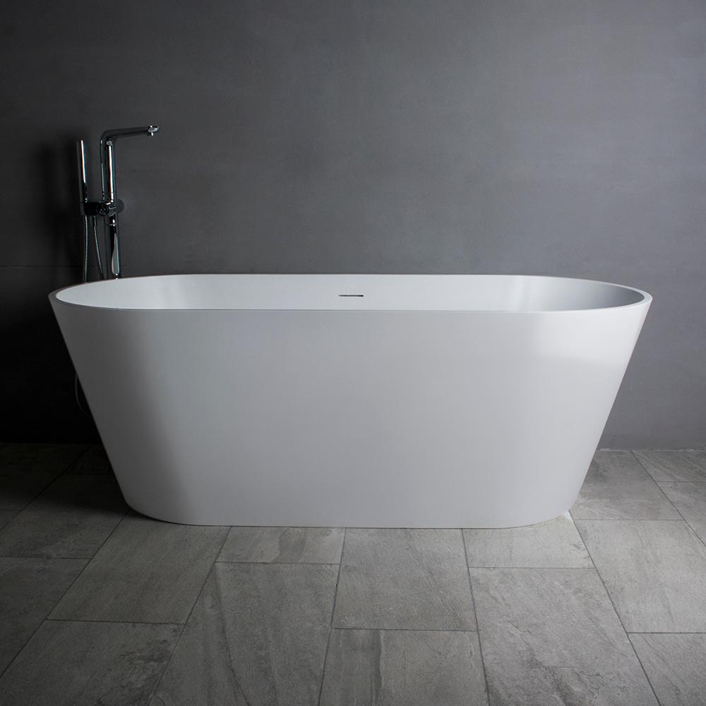 65" x 30" Freestanding Soaking Solid Surface Bathtub