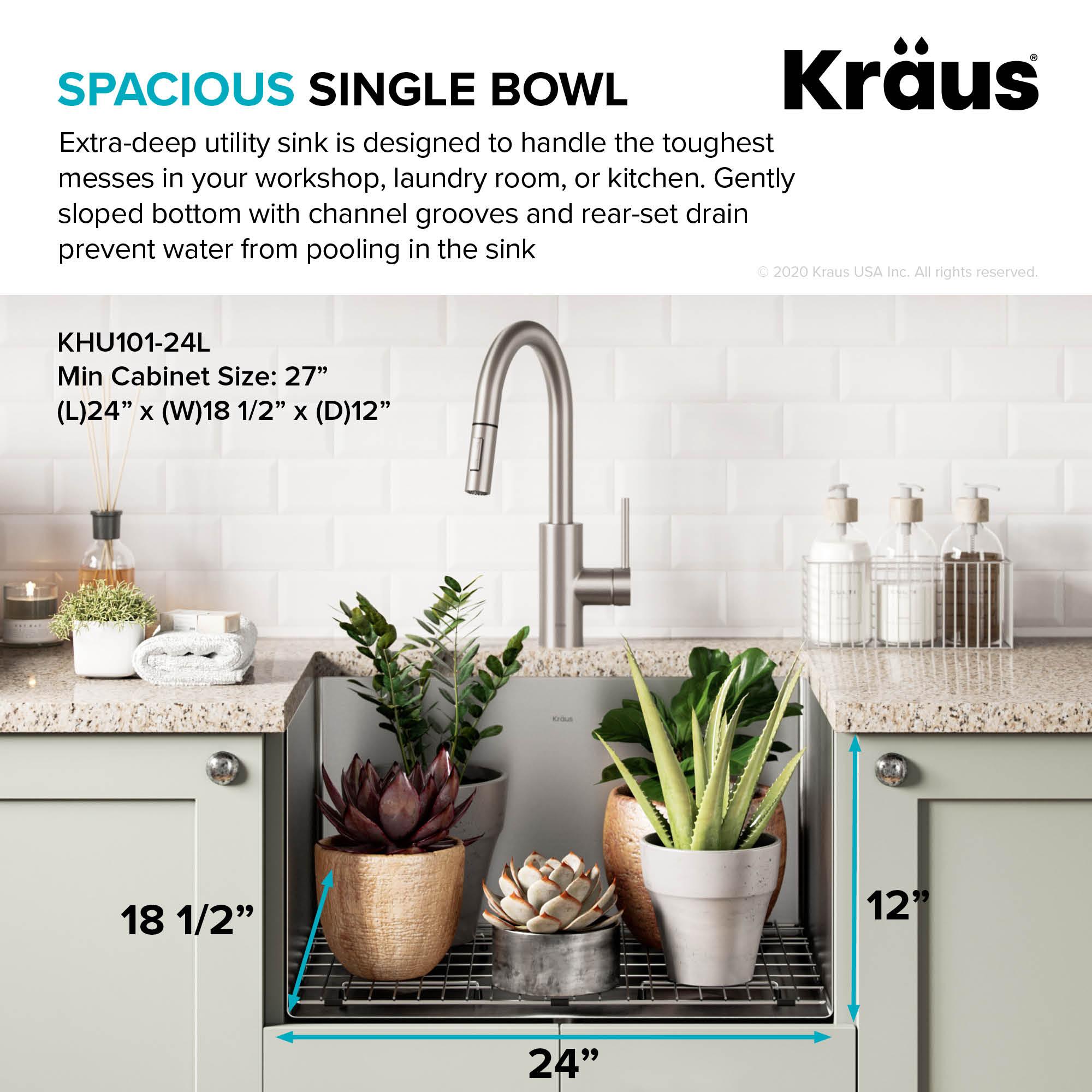 KRAUS Standart Pro Undermount 16 Gauge Stainless Steel Bar Kitchen Sink