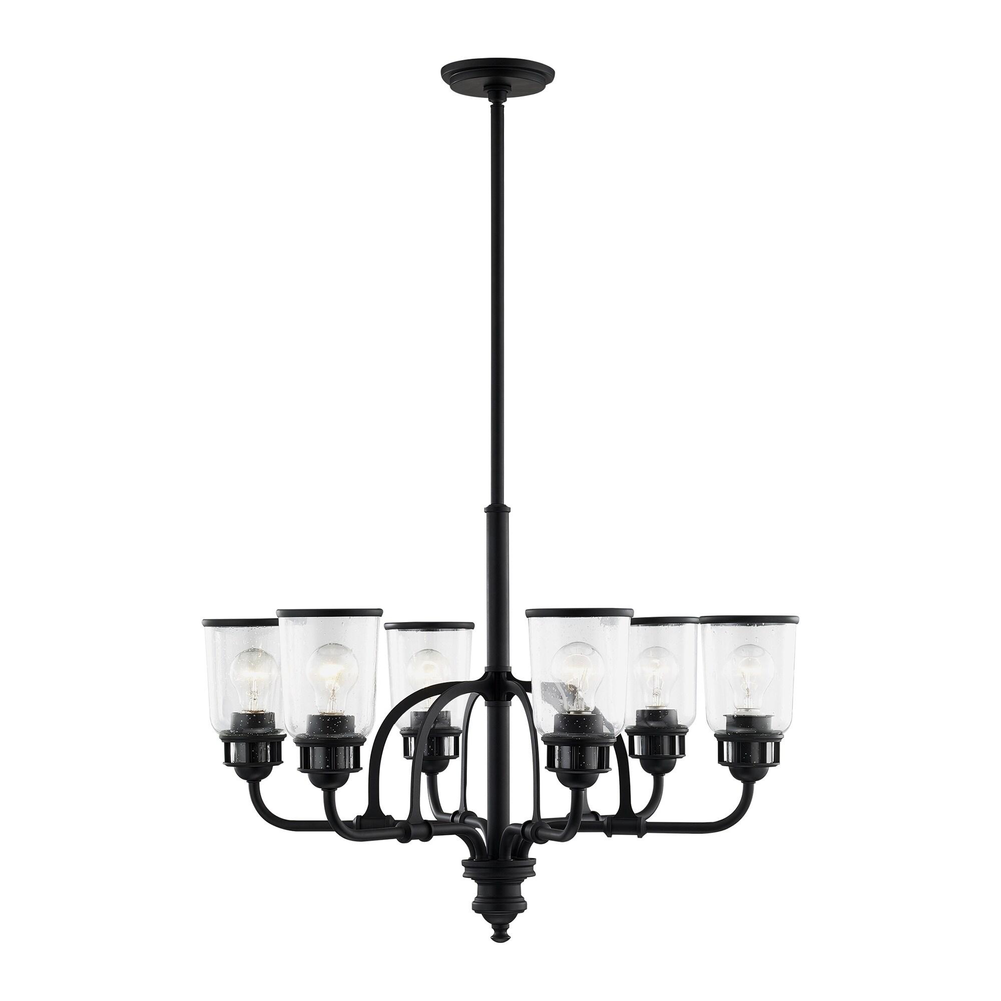 Livex Lighting Lawrenceville 6 -Light Matte Black Traditional For Use in Bathrooms, Bedrooms, Dining Rooms, Foyers, Kitchens, Living Rooms Chandelier