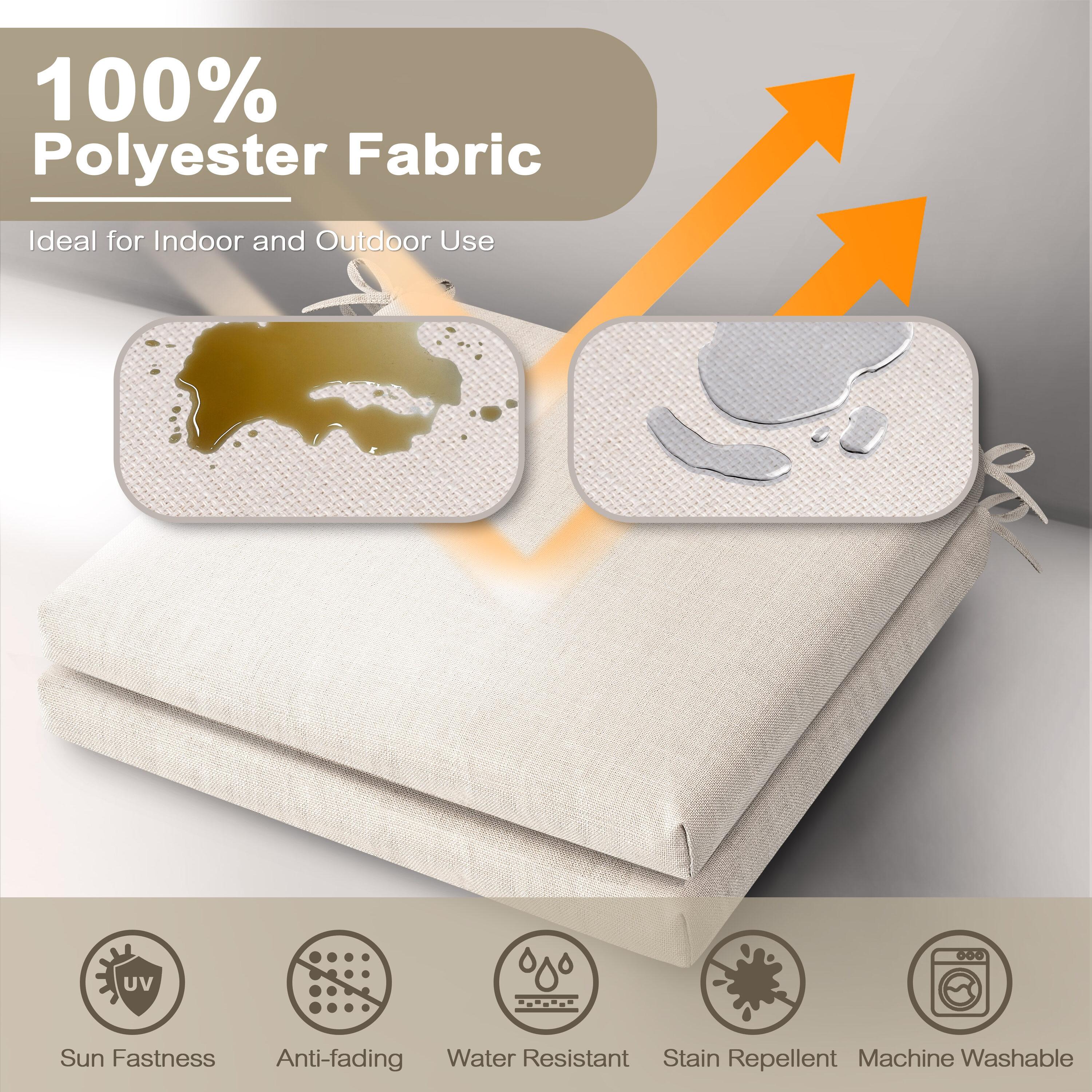 15 in. x 16 in. Outdoor Patio Chair Seat Cushion in Gray (2-Pack)