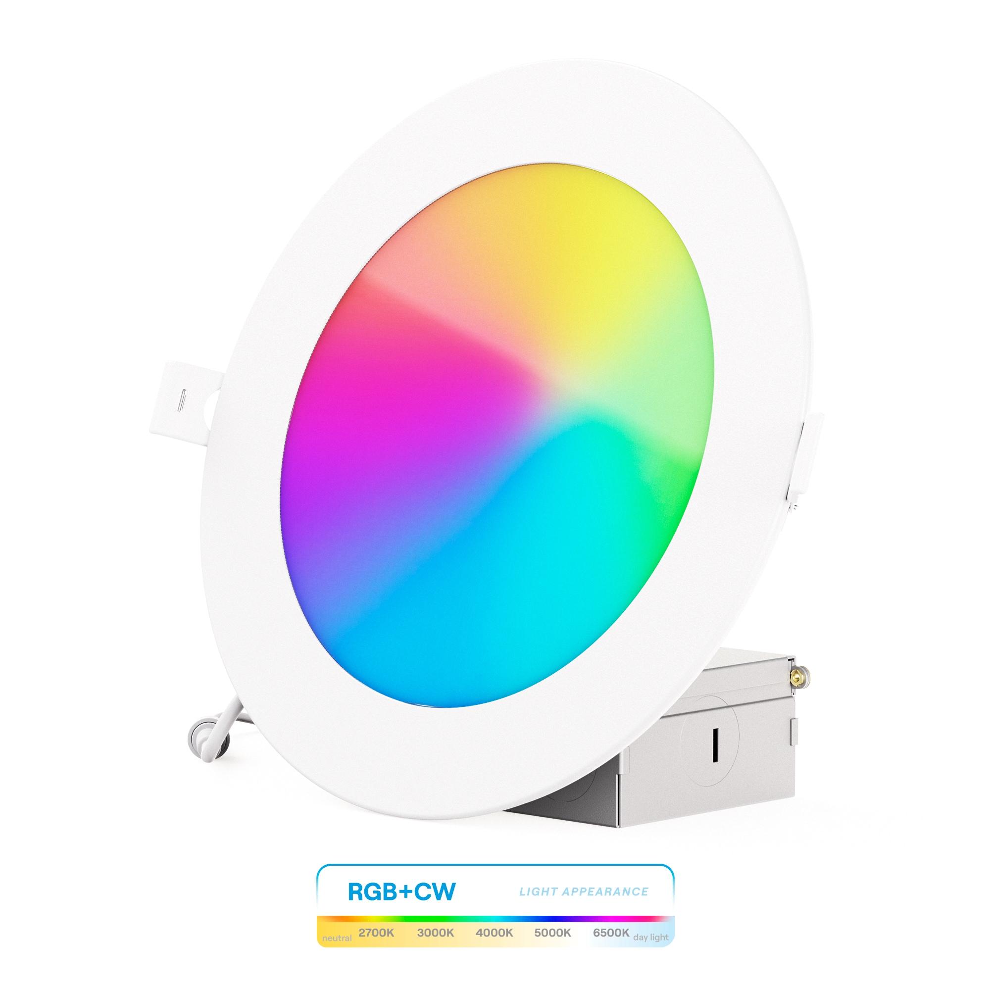 6" Slim Smart Recessed LED, 12W, RGB Tunable White, Dimmable, Wi-Fi Enabled