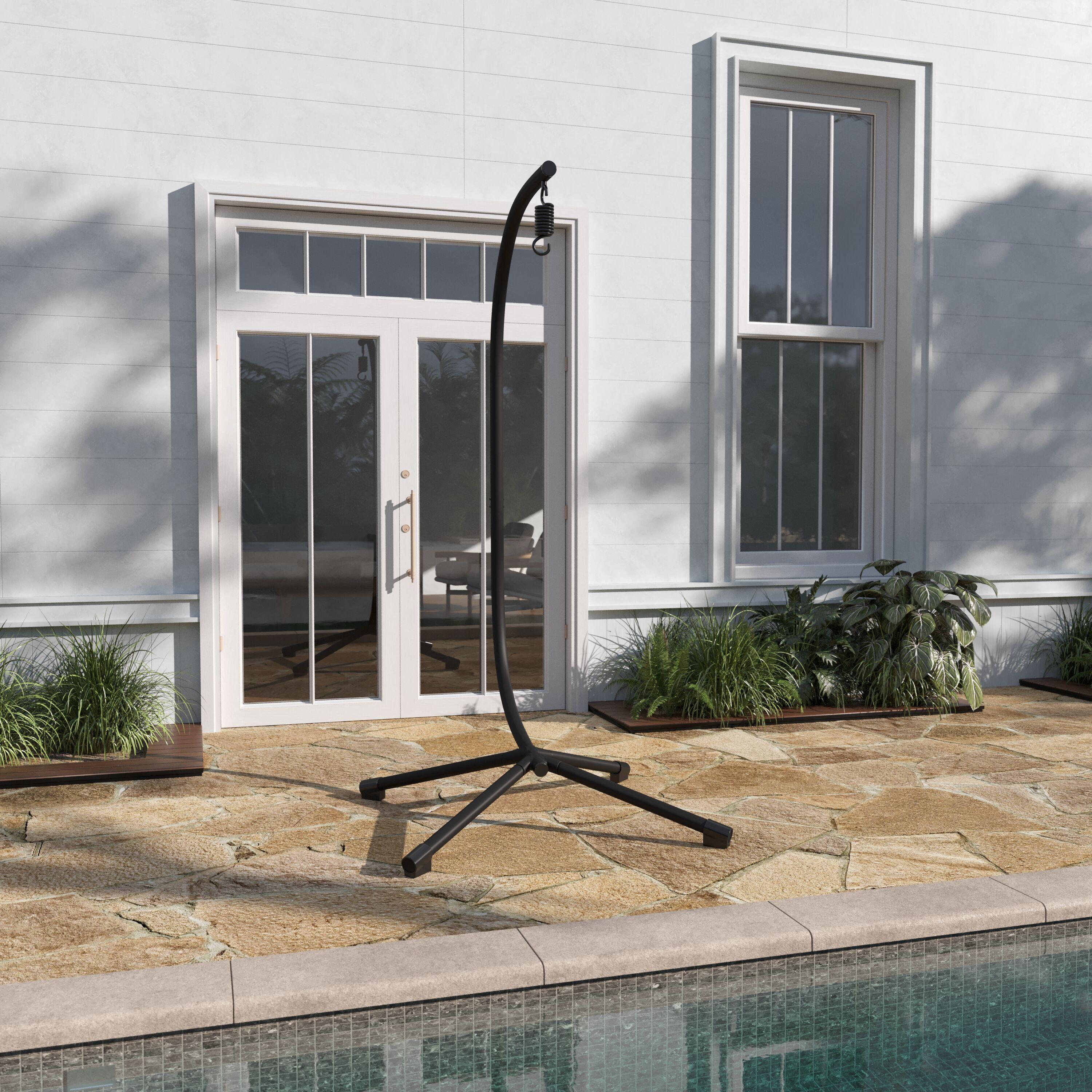 Heavy Duty Black Steel C-Stand for Hanging Chairs