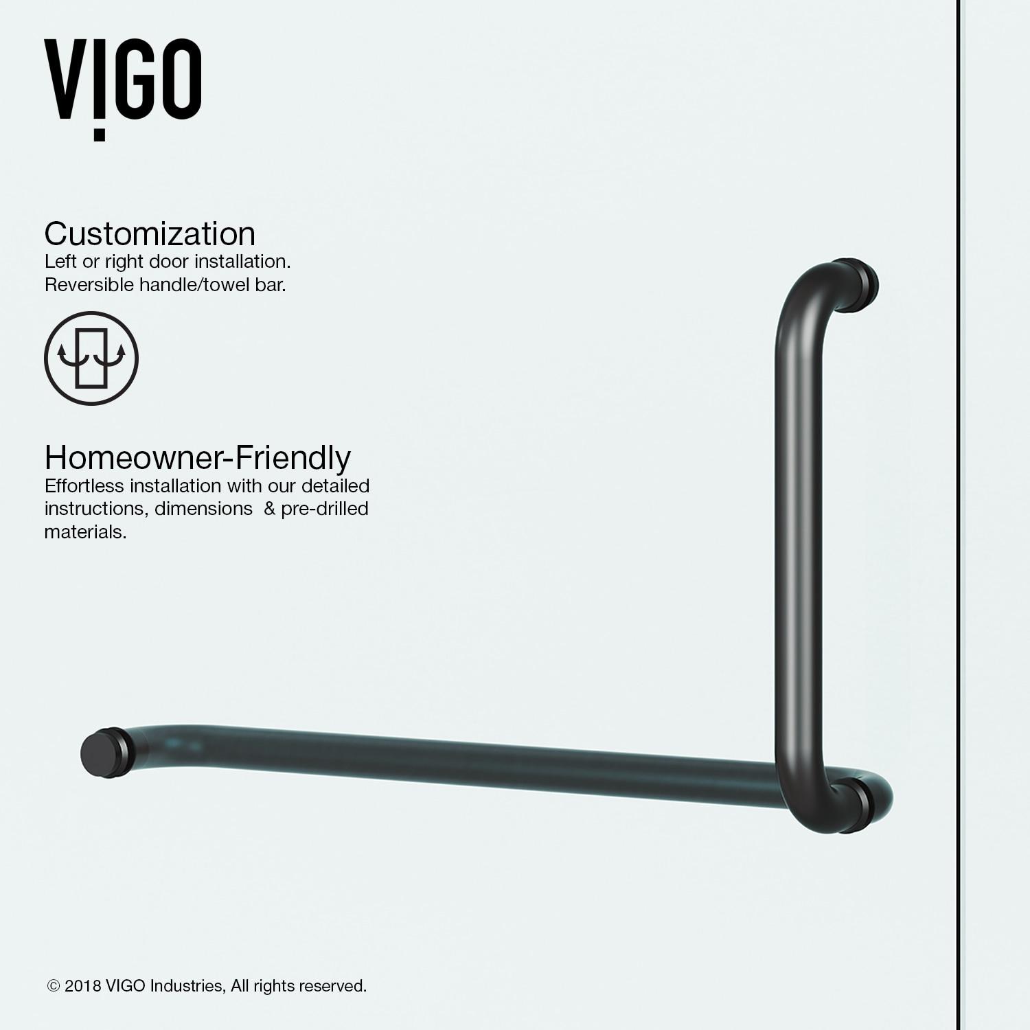 Pirouette 30-36" W x 72" H Pivot Frameless Shower Door with 3/8" Clear Glass
