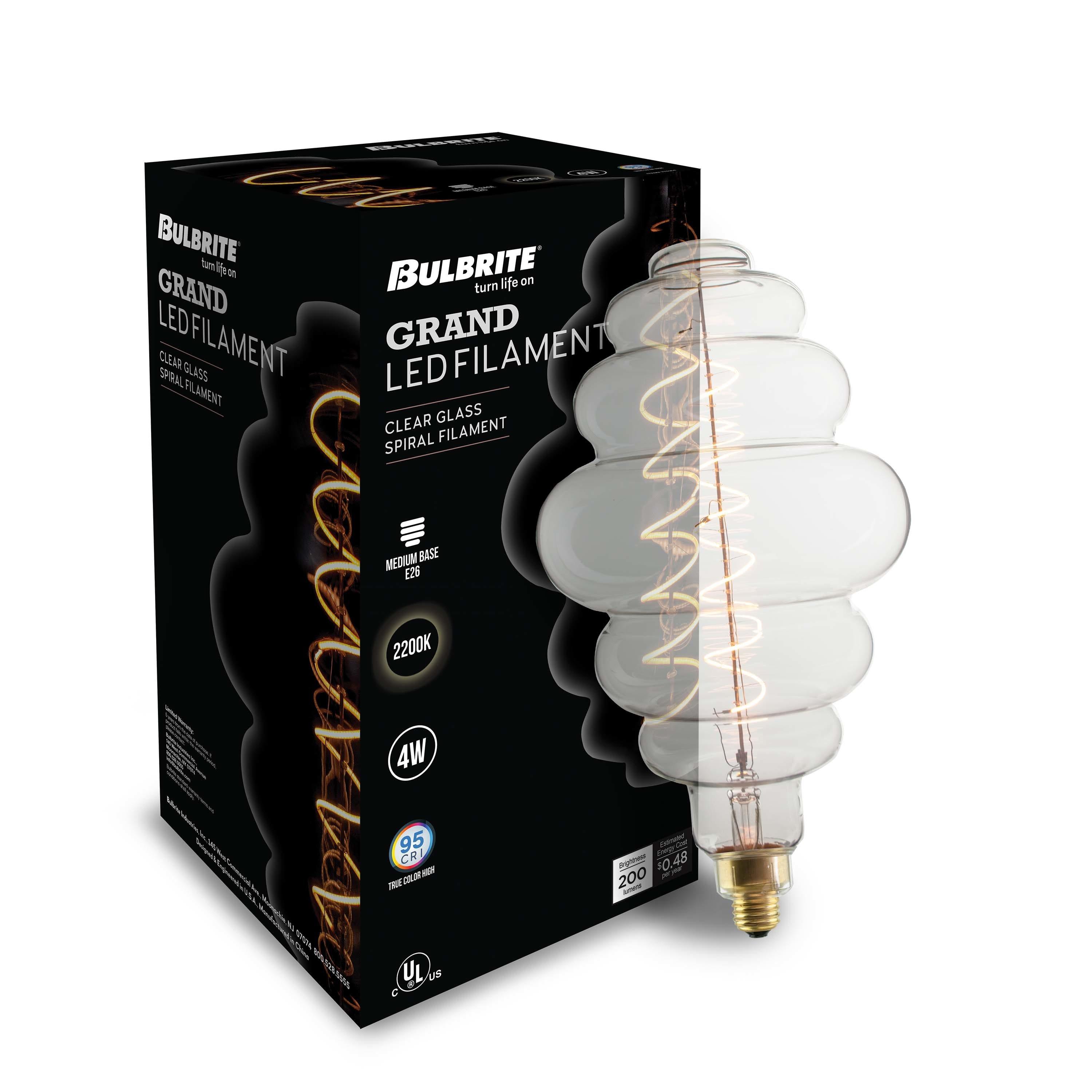Oversized Bee Hive Clear LED Edison Bulb, 60 Watt Equivalent, E26 Dimmable 2200K