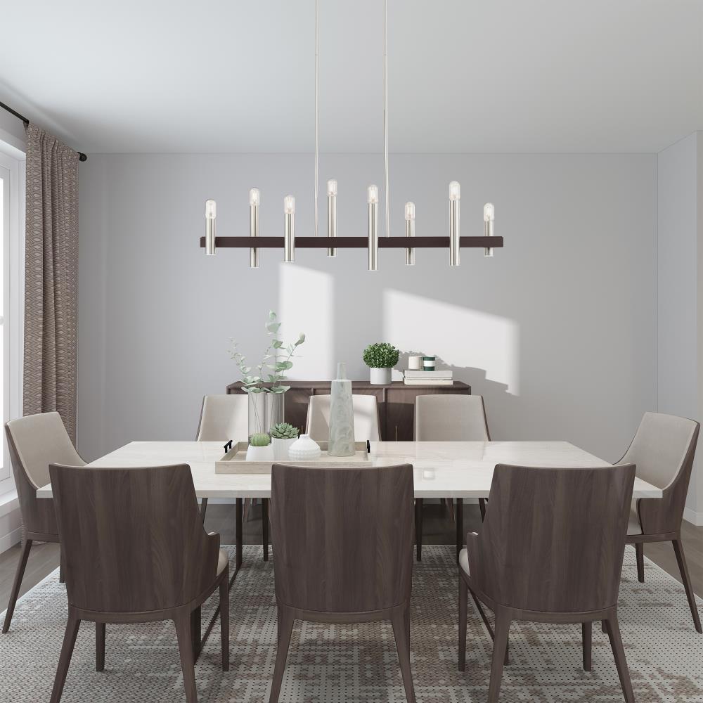 Helsinki 8-Light Brushed Nickel and Bronze Chandelier