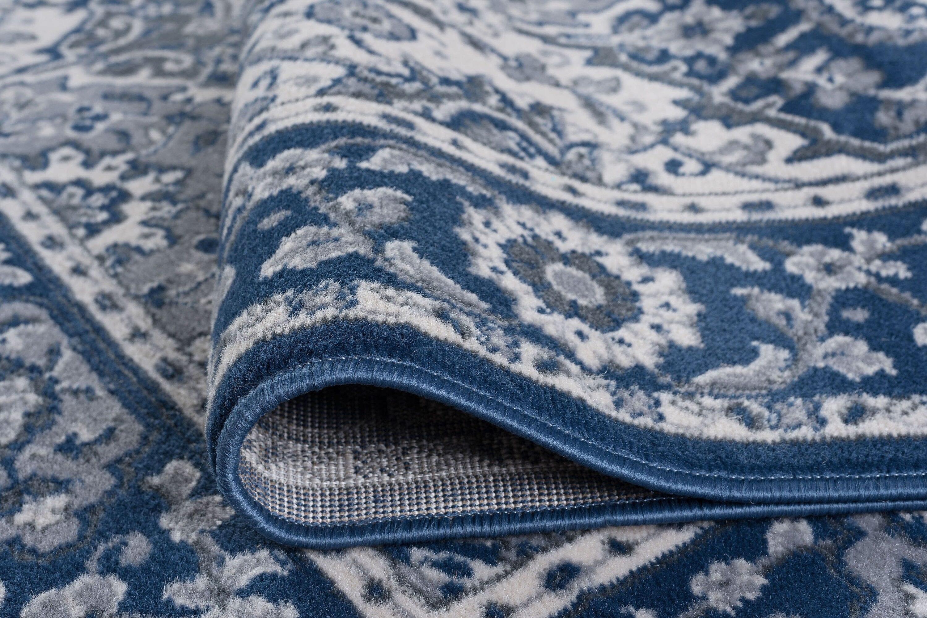 Tayse Madison Area Rug MDN3607 Traditional Navy Rings Repeat 2' x 3' Rectangle