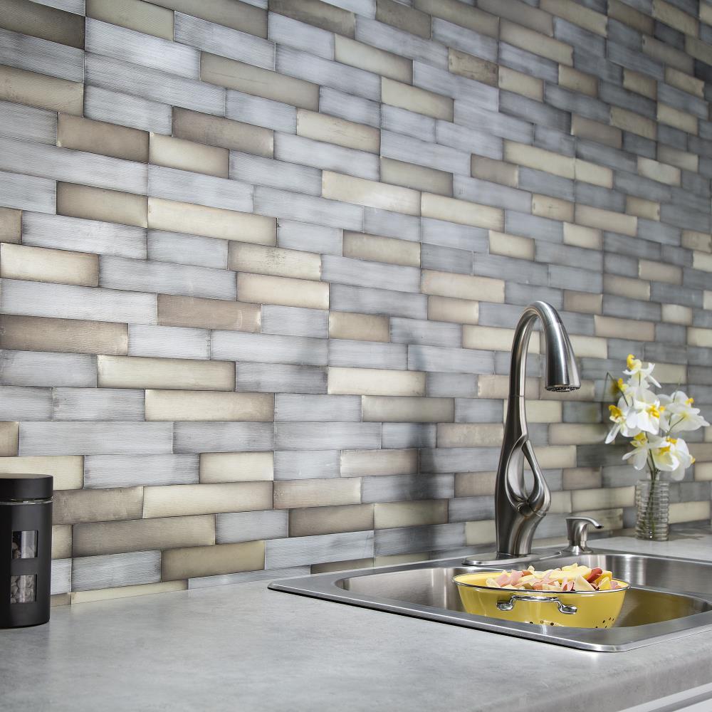 Metal Peel and Stick Mosaic Tile