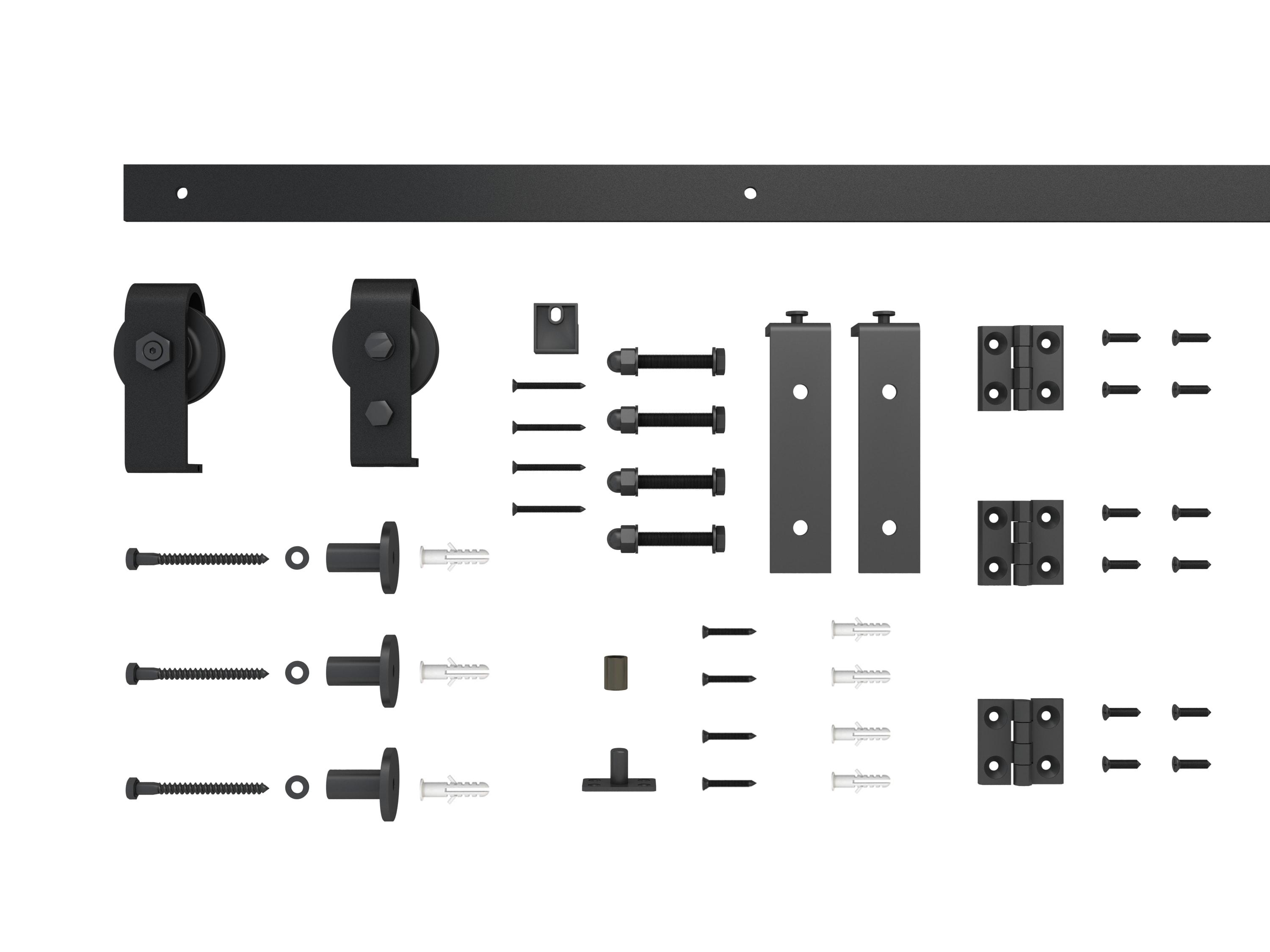 Paneled MDF Composite Bifold Barn Door with Installation Hardware Kit