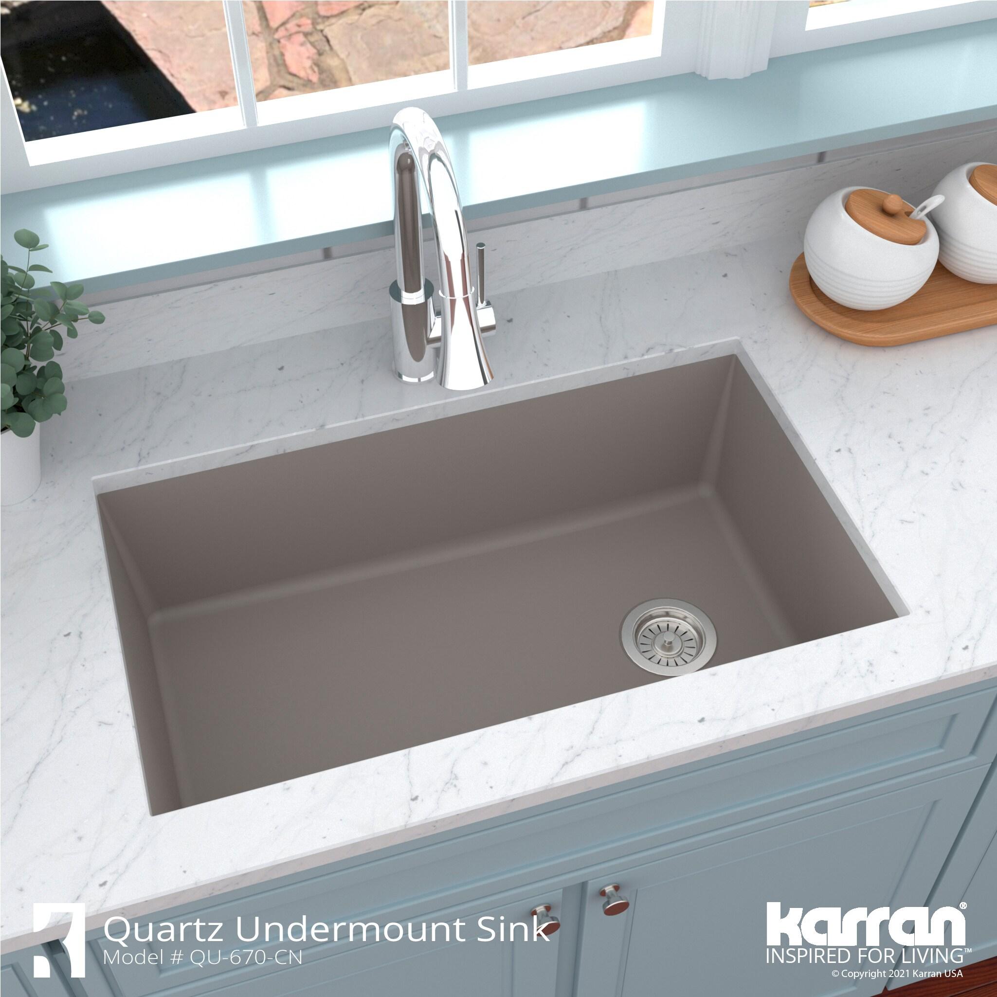 Karran Undermount Quartz Composite 31-3/4'' X 19-1/4'' Single Bowl Kitchen Sink