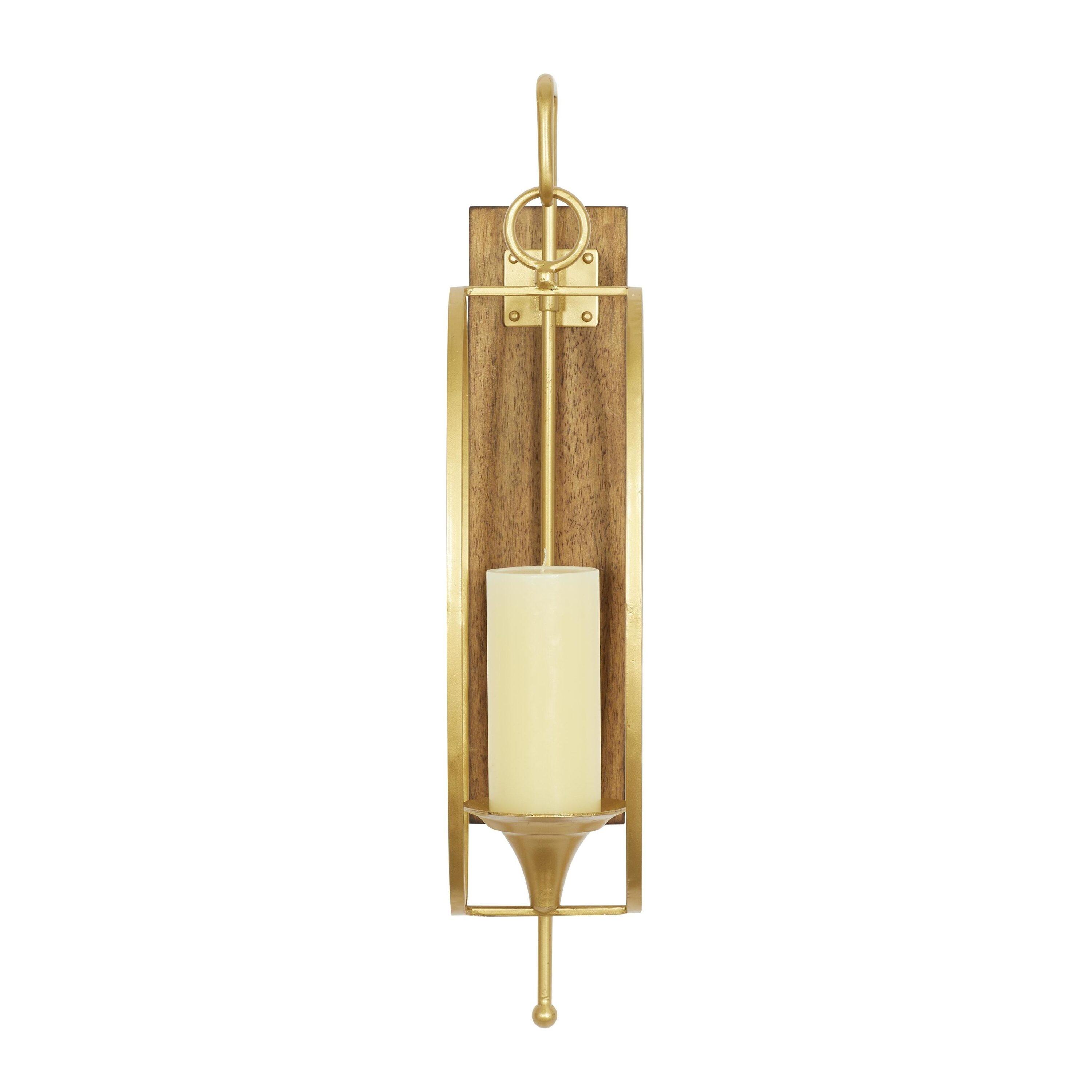 DecMode Gold Metal Wall Sconce