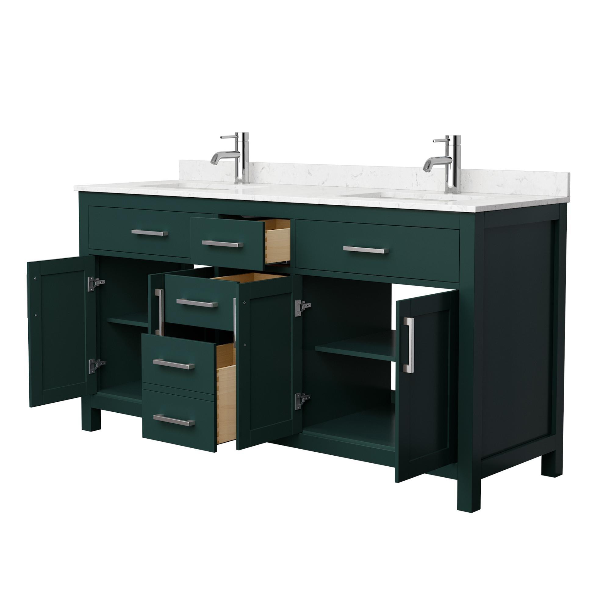 Beckett 66" Freestanding Double Bathroom Vanity with Cultured Marble Top