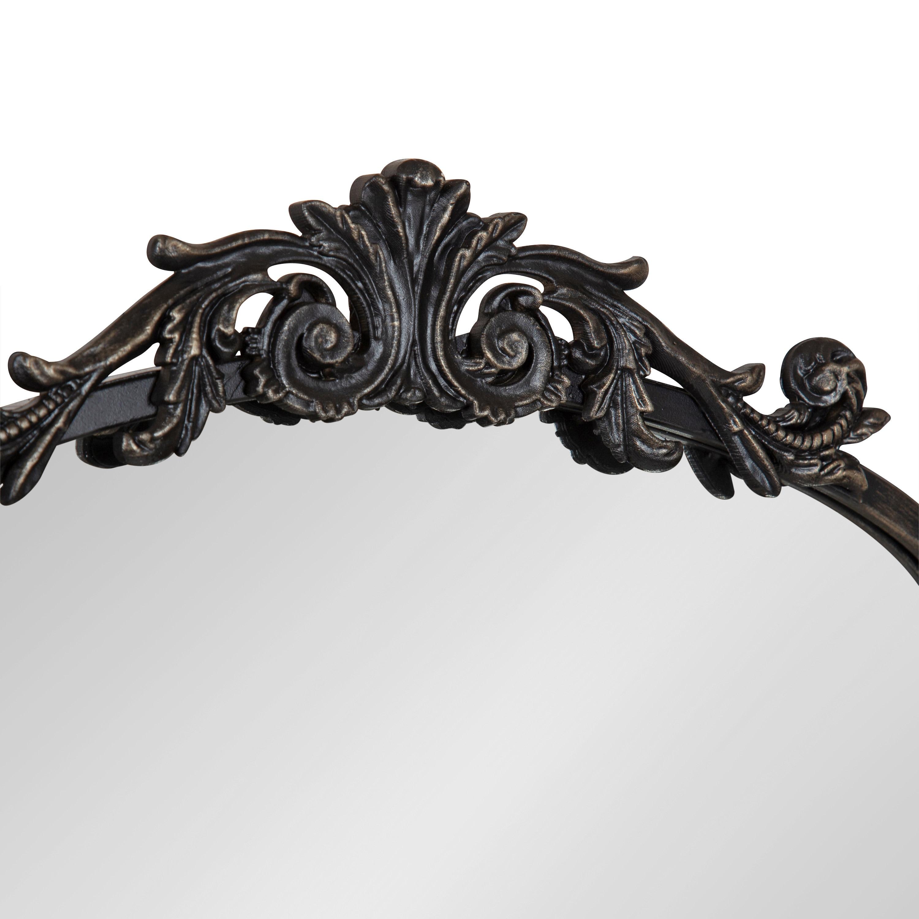 19" x 30.7" Arendahl Traditional Arch Decorative Wall Mirror Black - Kate & Laurel All Things Decor: Elegant Metal Frame