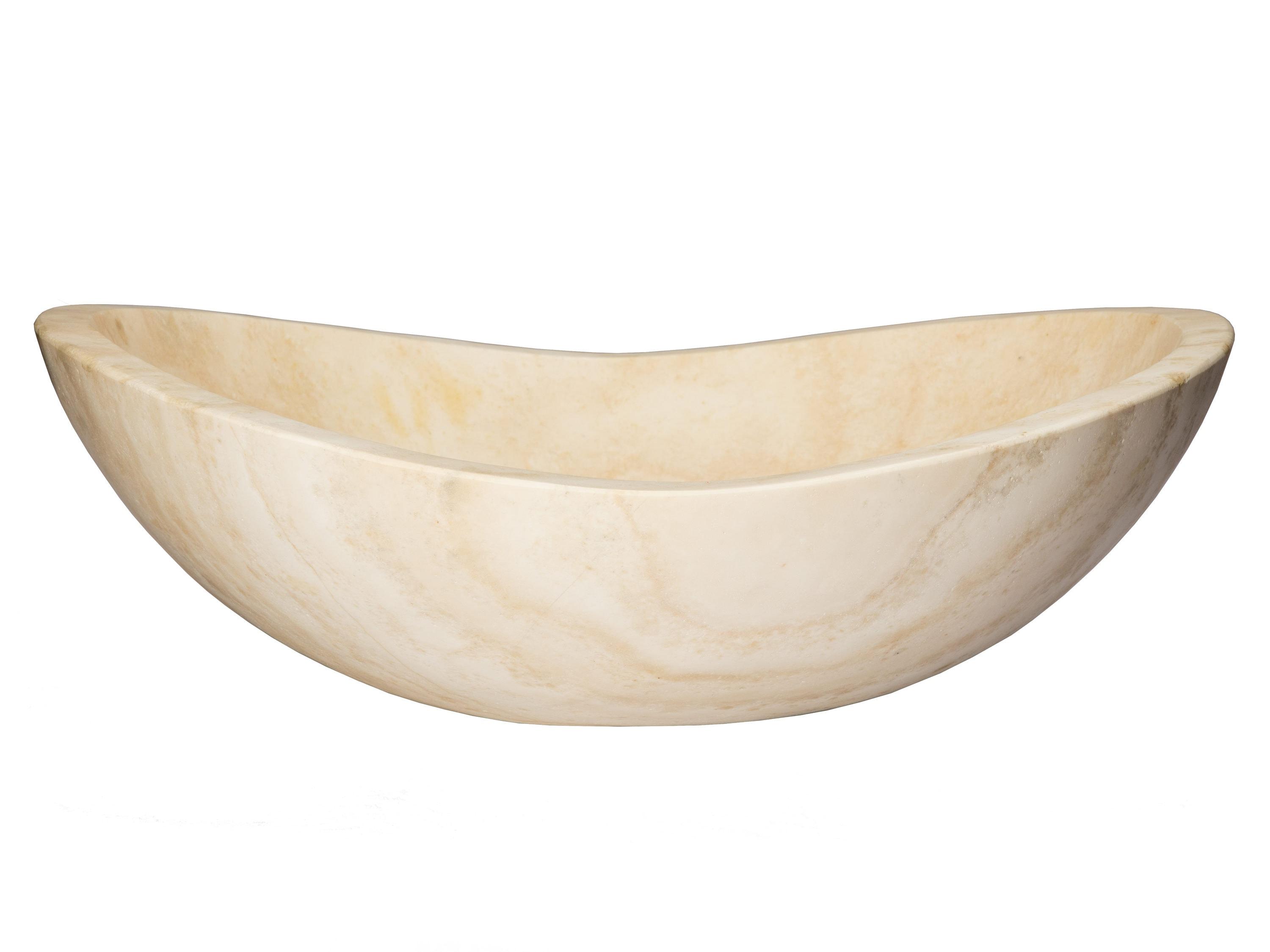 Eden Bath 14'' Beige Stone Oval Bathroom Sink