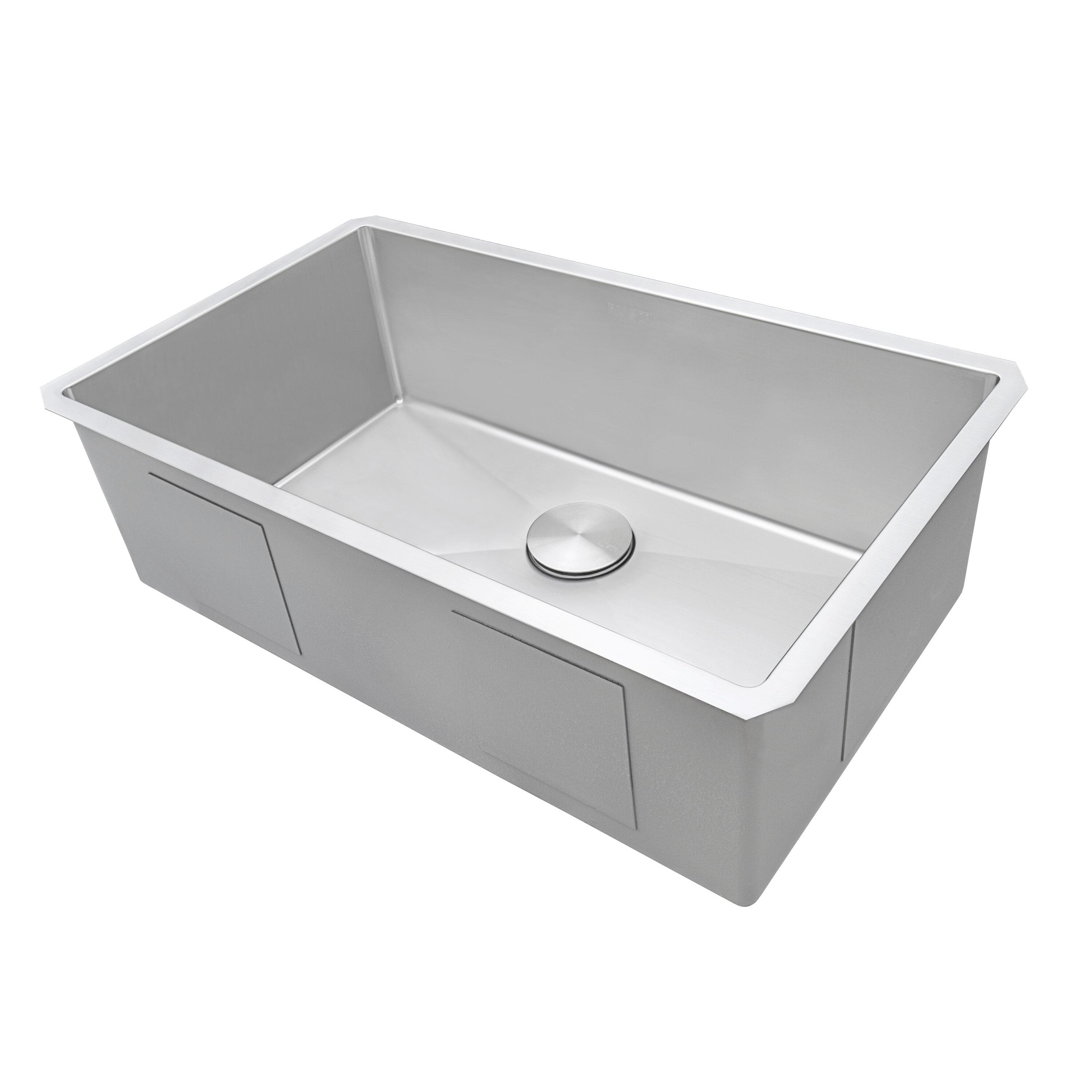 Ruvati 32-inch Undermount 16 Gauge Rounded Corners Kitchen Sink Stainless Steel Single Bowl