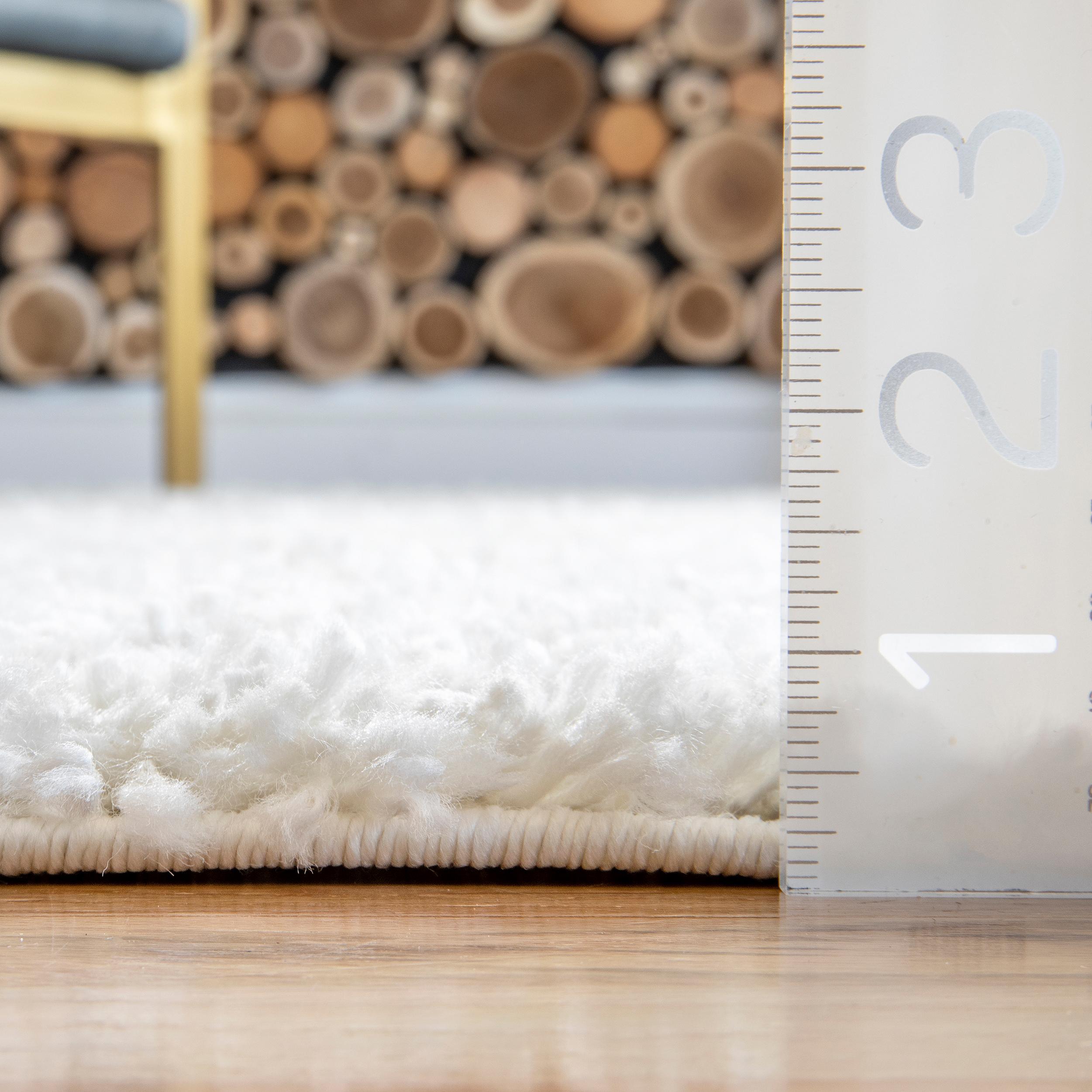 Nuloom Kara Solid 2x6 Runner Shag Indoor Area Rug for Living Room Bedroom Dining Room Nursery Entryway Hallway, Ivory