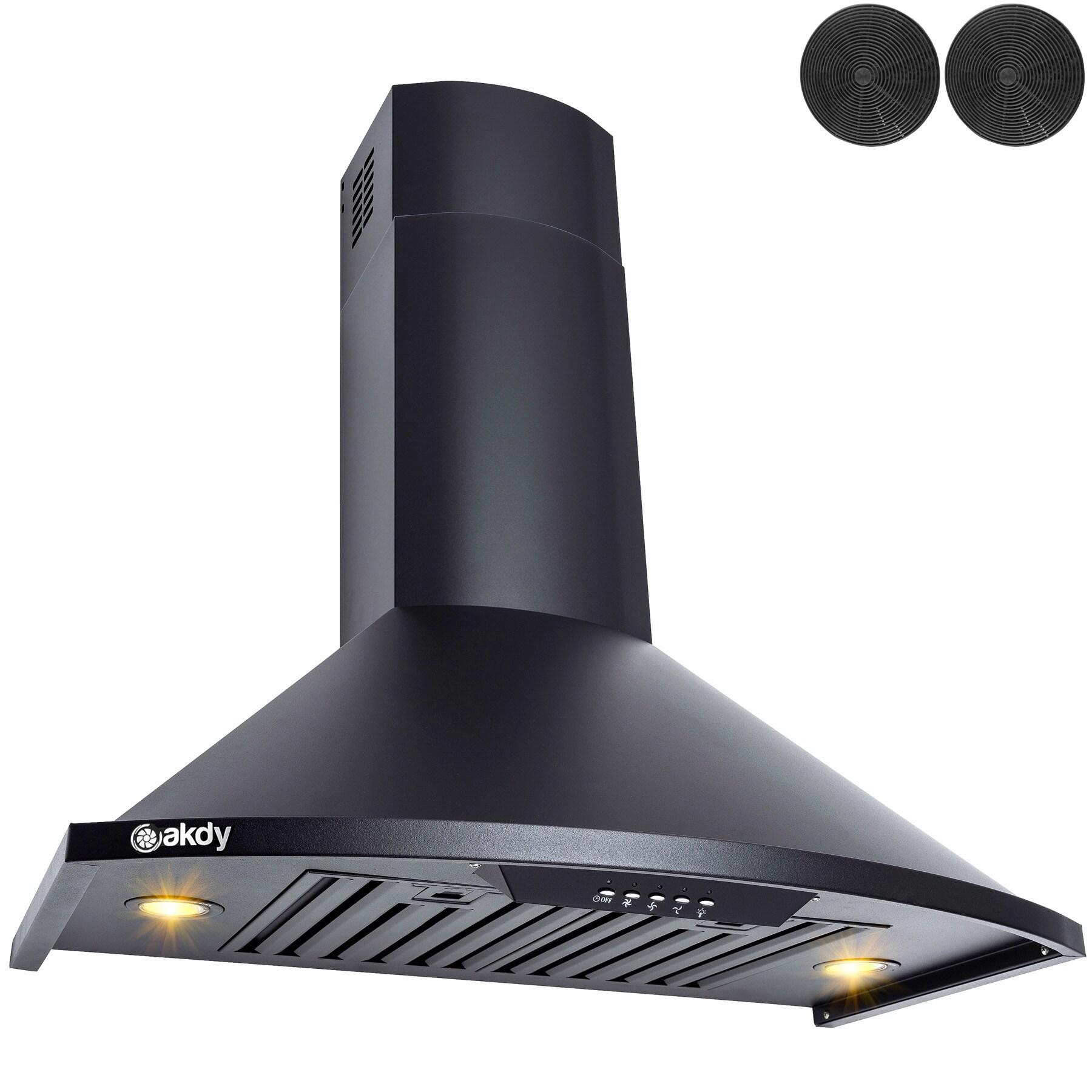 30-in Convertible 343 CFM Stainless Steel Wall Mount Range Hood with Carbon Filter