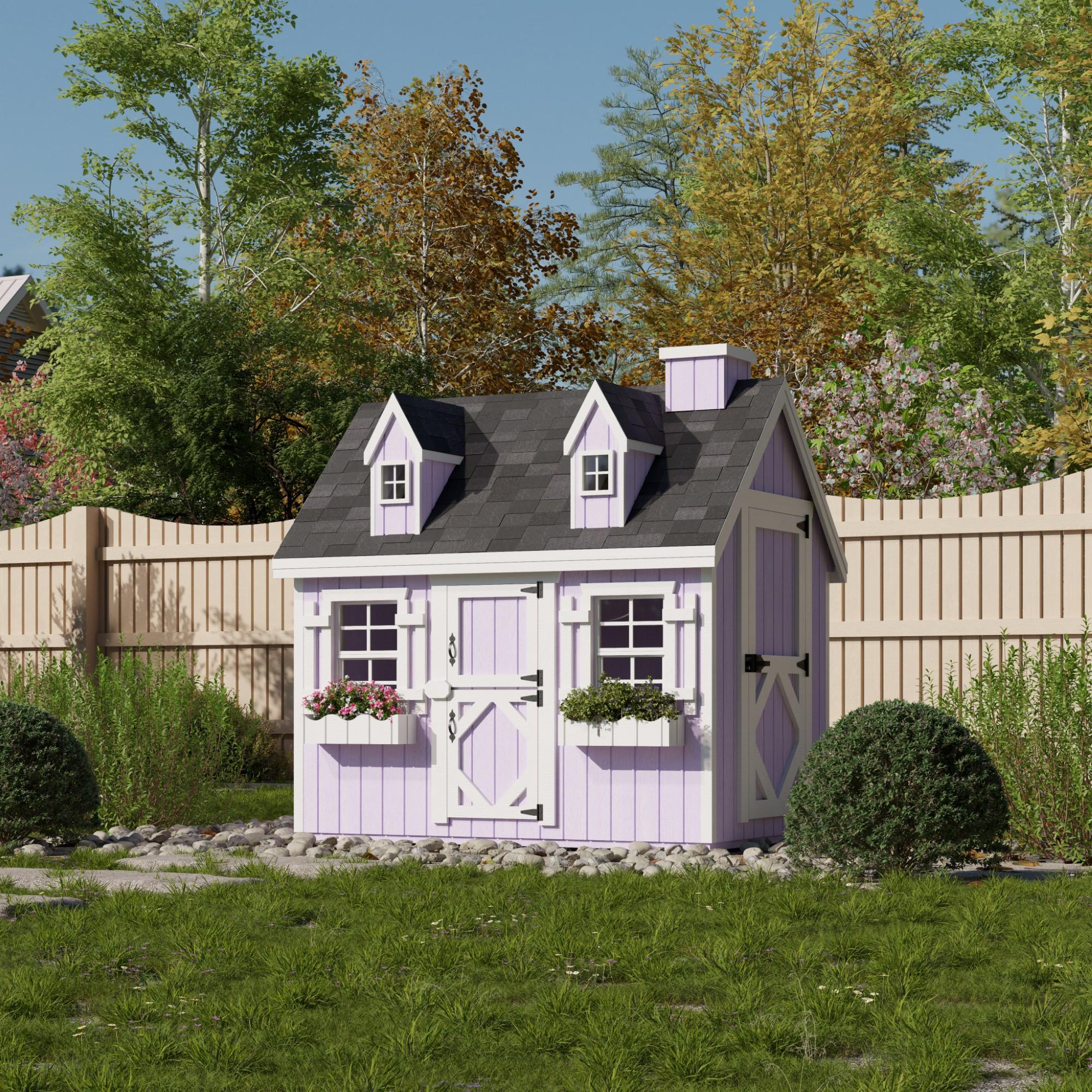 Little Cottage Co. 4x6 Cape Cod Playhouse with Floor, Outdoor Wood Do-It-Yourself Kit