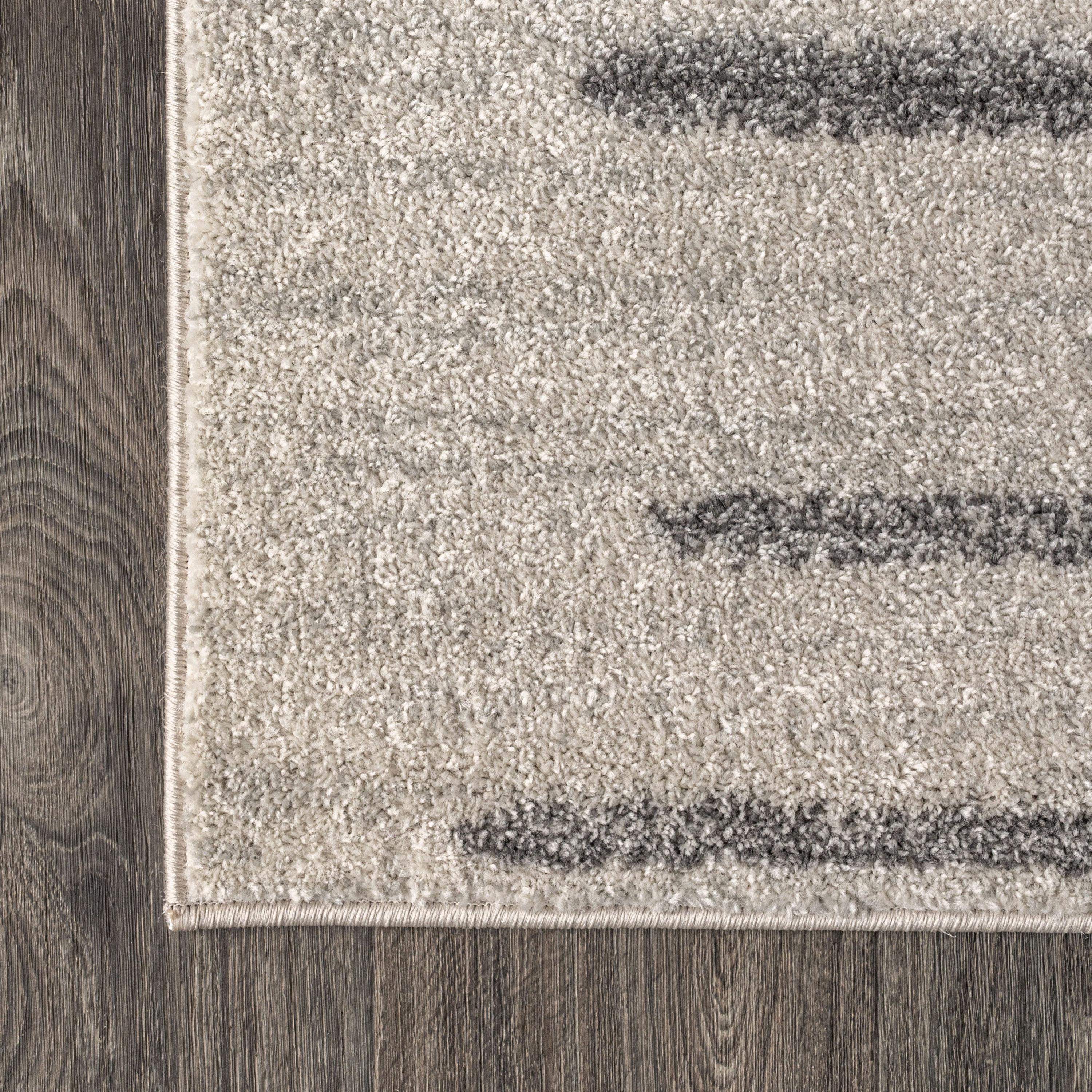 3'x5' Aya Berber Stripe Geometric Area Rug, Cream/Gray - JONATHAN Y