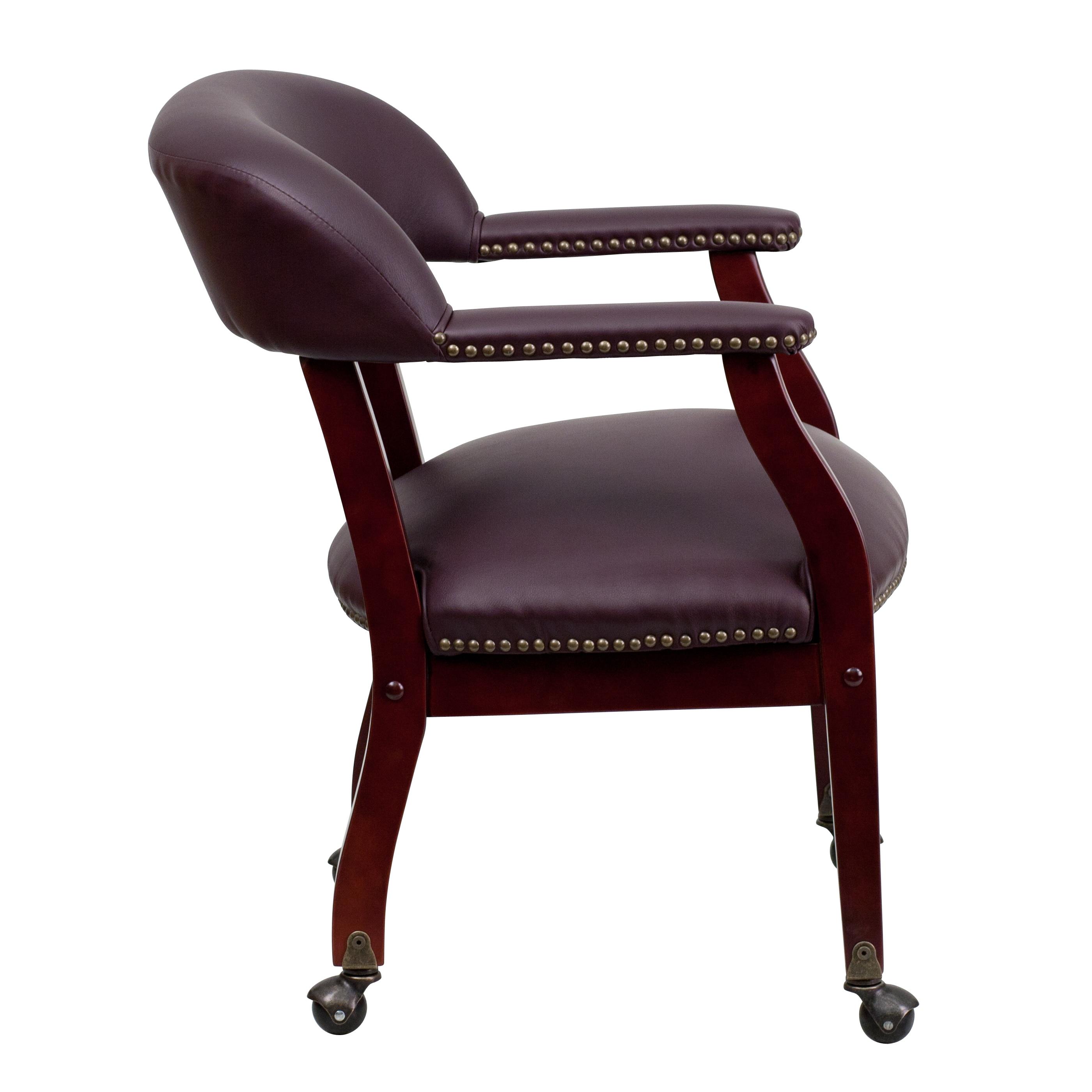 Leather Seat Waiting Room Chair with Wood Frame