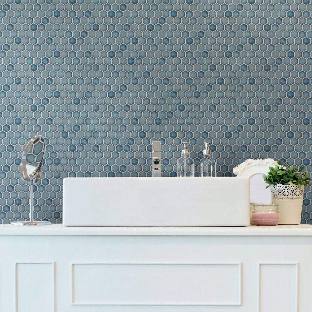 Hudson 1" Hex 11-7/8 " x 13-1/4 " Porcelain Mosaic Floor and Wall Tile