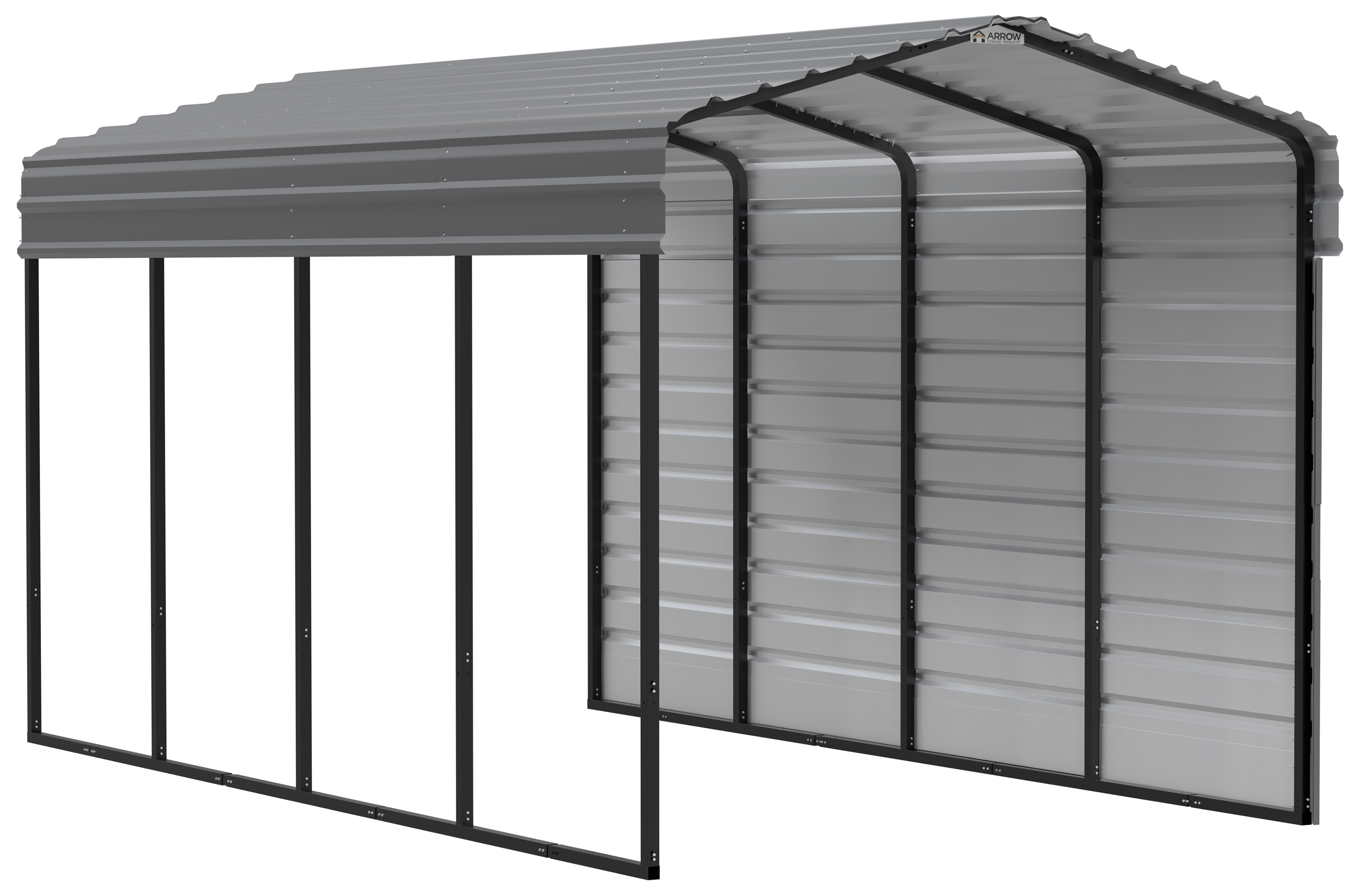 Arrow 20 x 10 ft Carport with 1-sided Enclosure