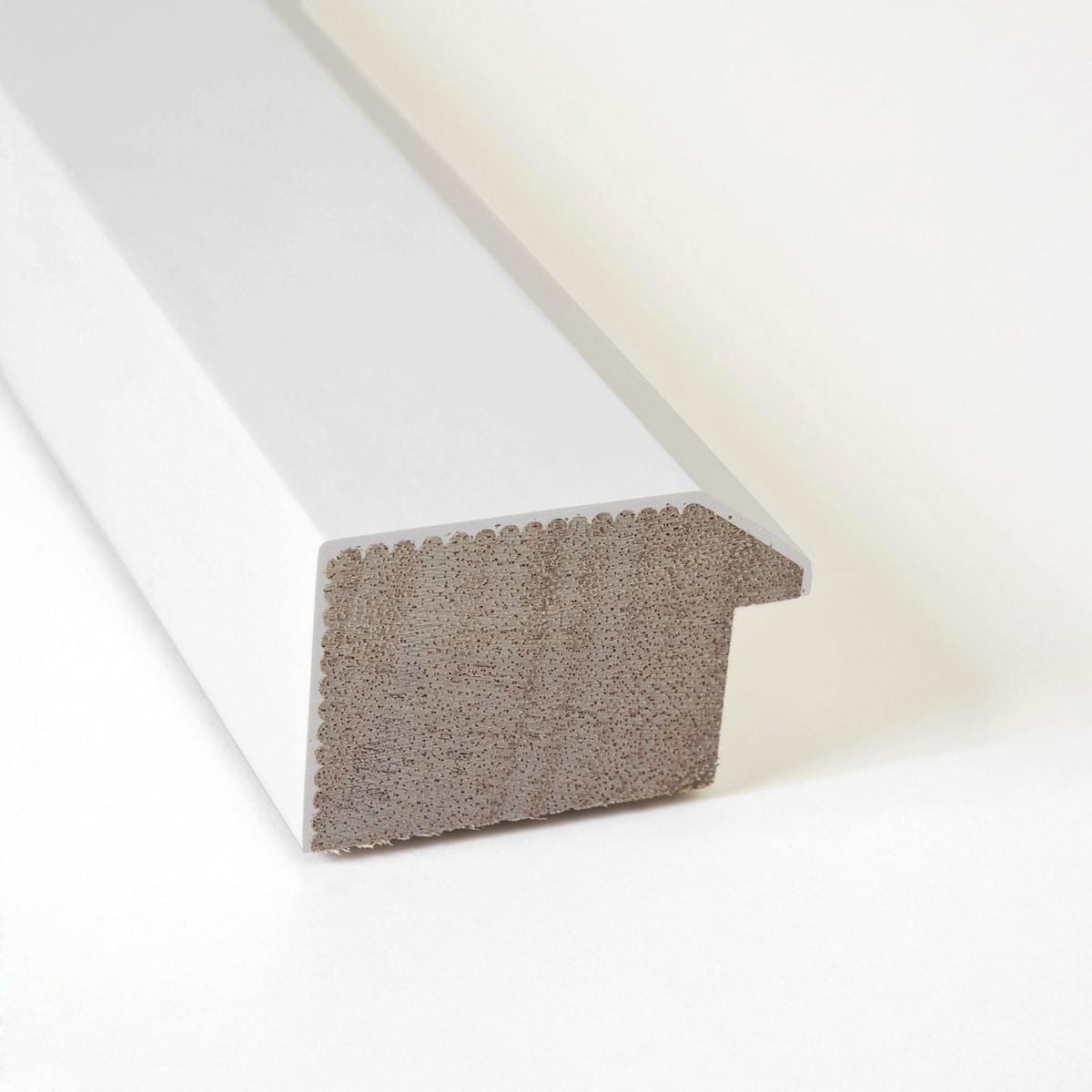 Amanti Art Blanco White Beveled Wood Wall Mirror 26.25 x 32.25 in.