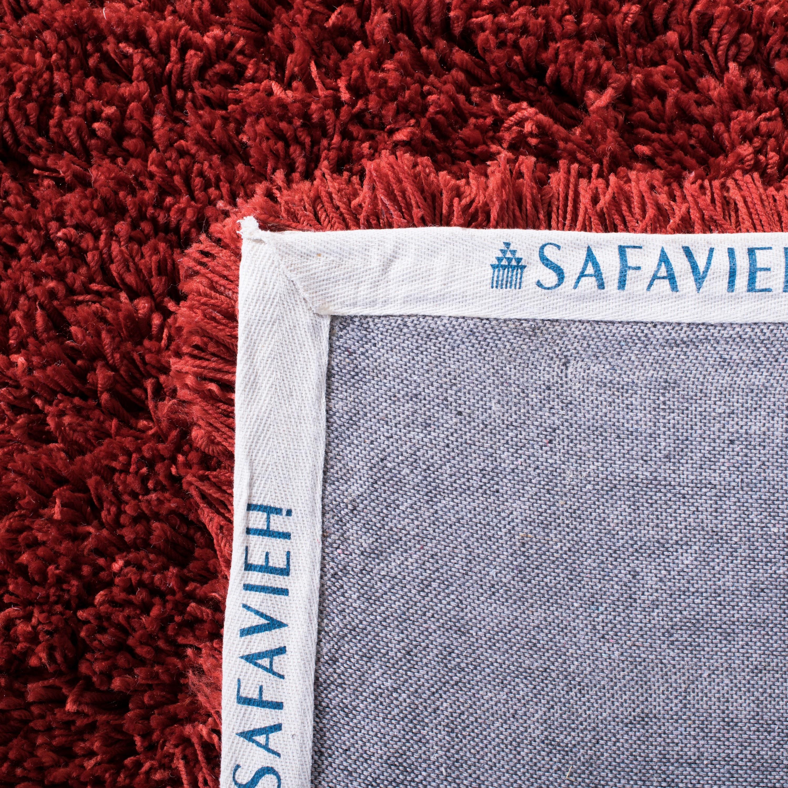 SAFAVIEH August Sophia Solid Shag Area Rug, Red, 9' x 12'