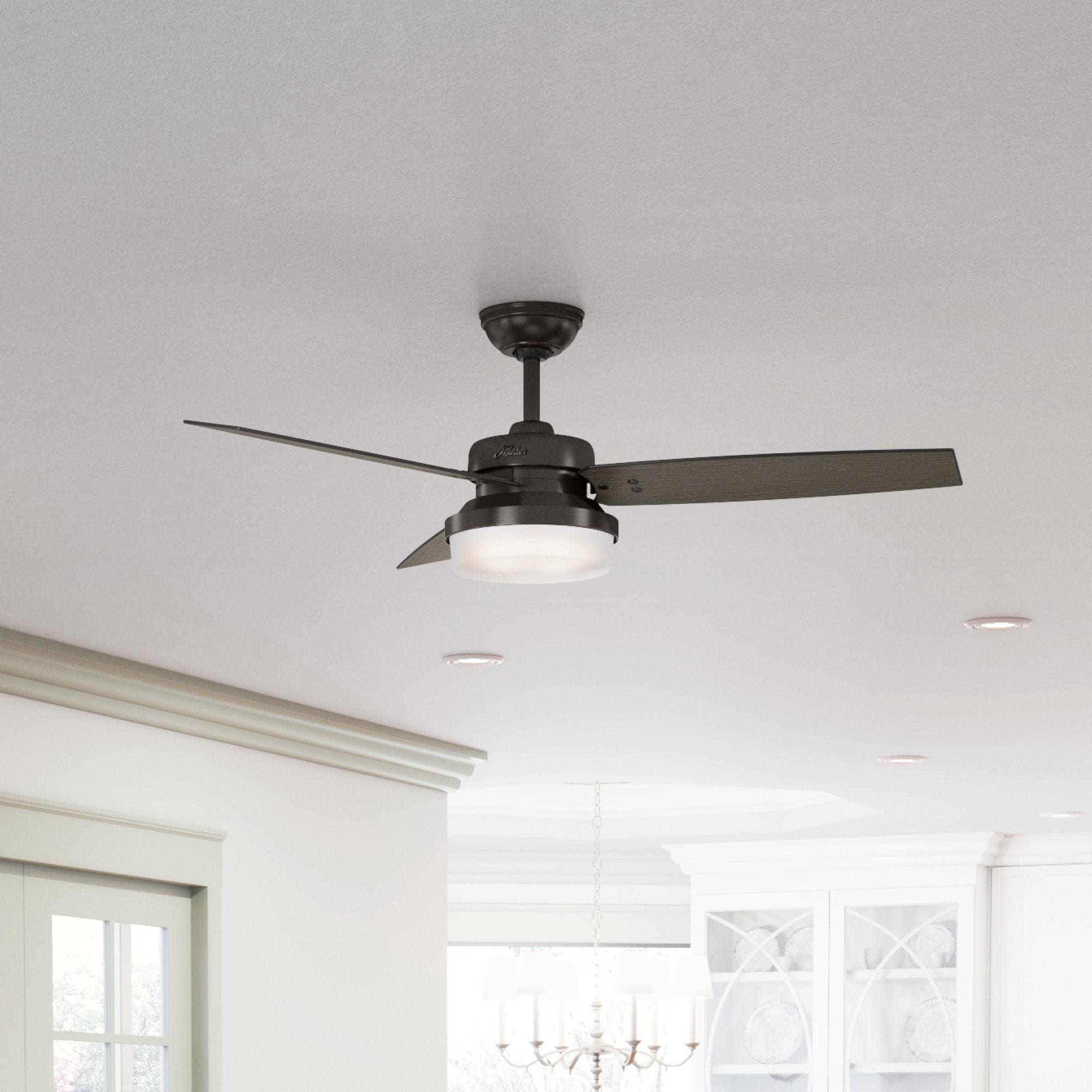 Hunter Fan 52" Sentinel 3 -Blade Standard Ceiling Fan with Remote Control and Light Kit Included