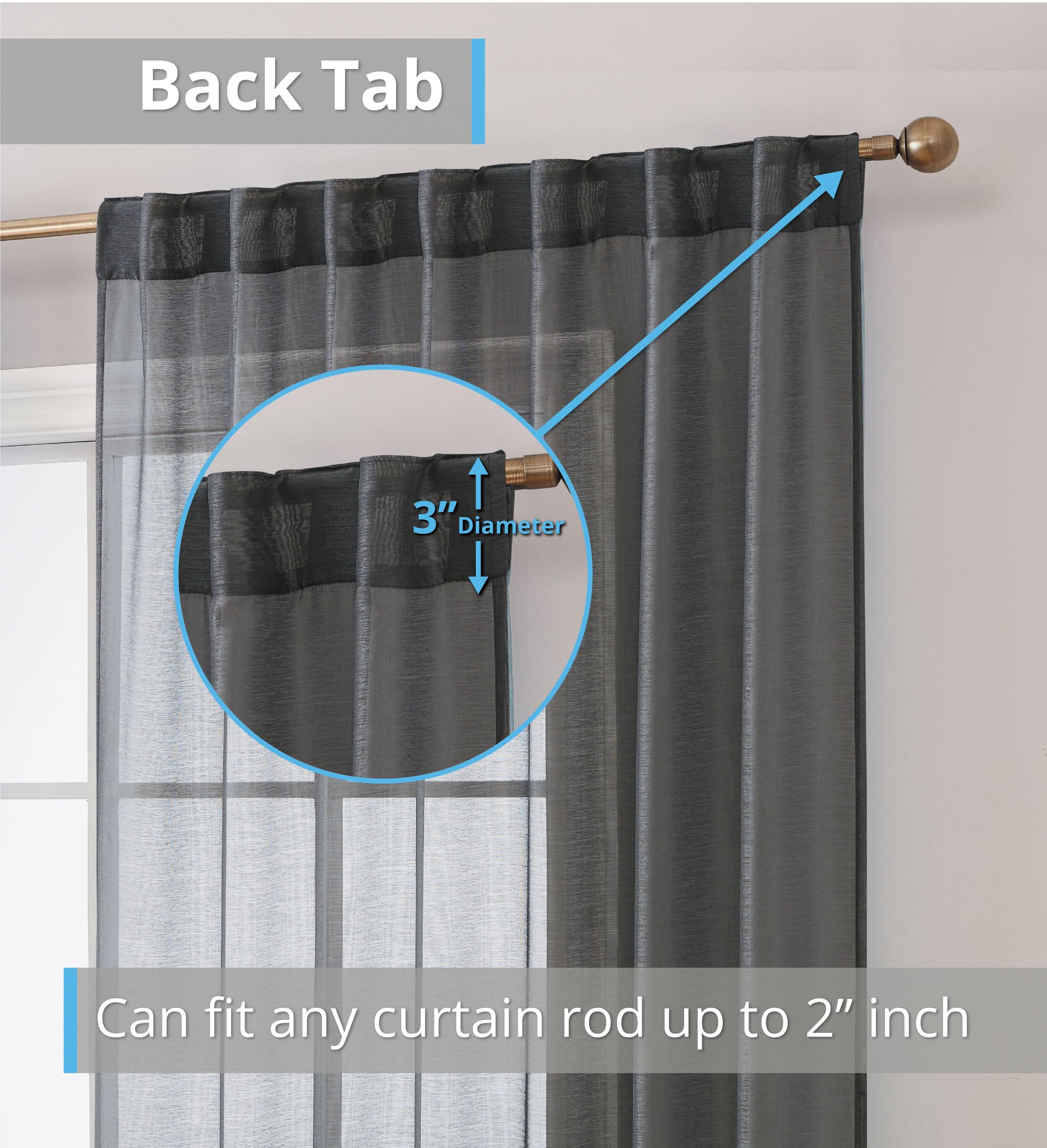 Ebern Designs Lauren Polyester Semi Sheer Curtain Pair (Set of 2)