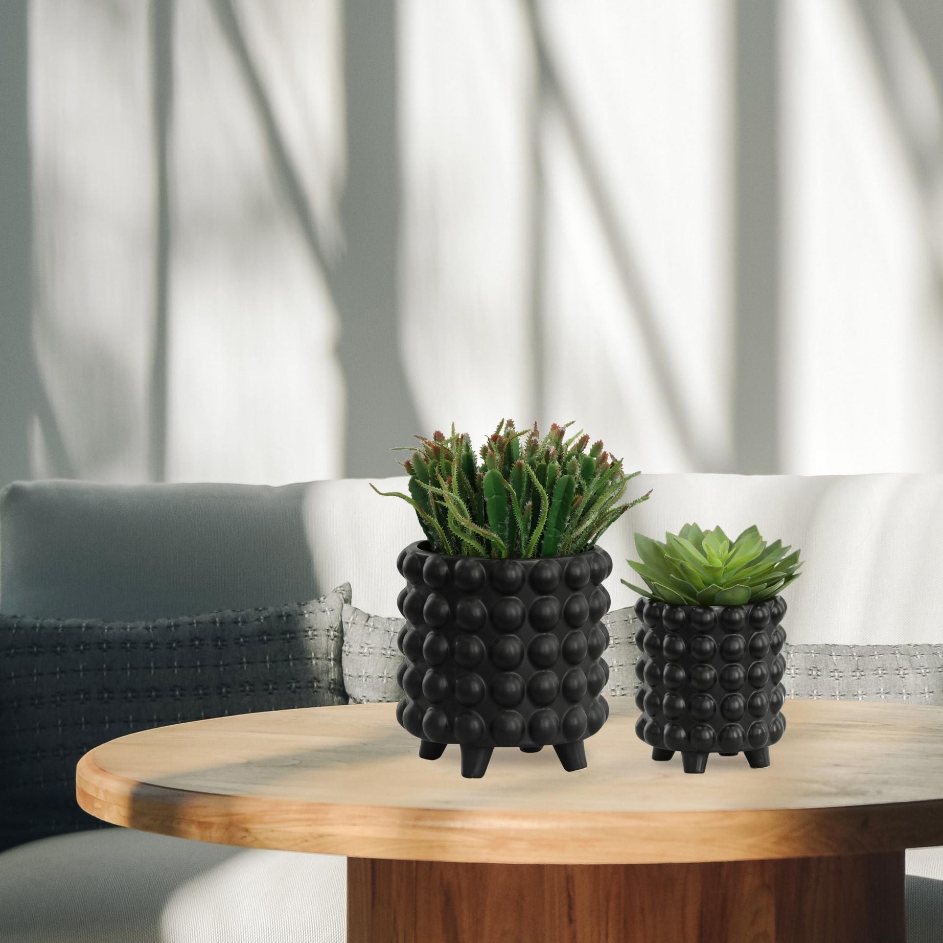 Joss & Main Ceramic Footed Planter Set of 2 Indoor and Outdoor & Reviews | Joss & Main
