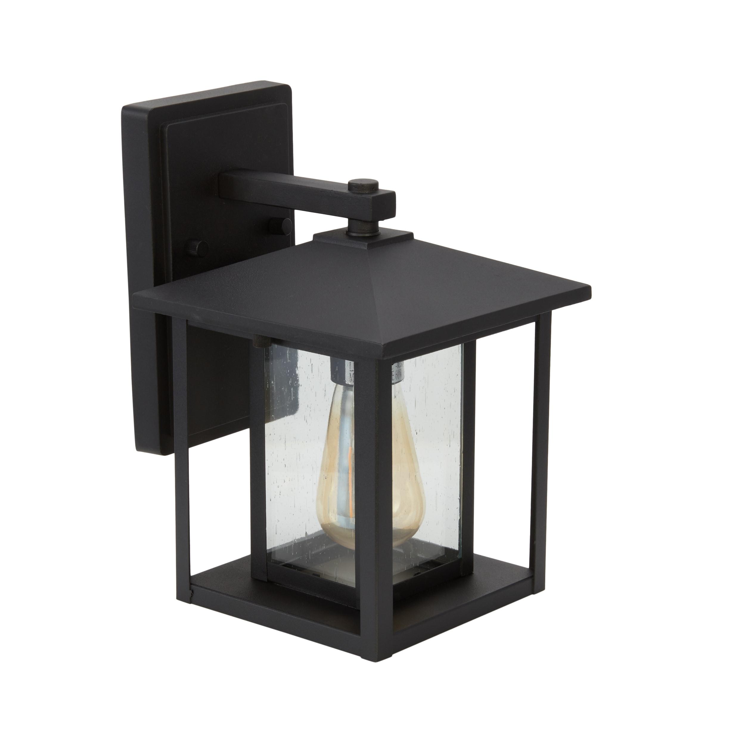 Hunnington 1-Light Black Outdoor 11 in. Wall Lantern Sconce
