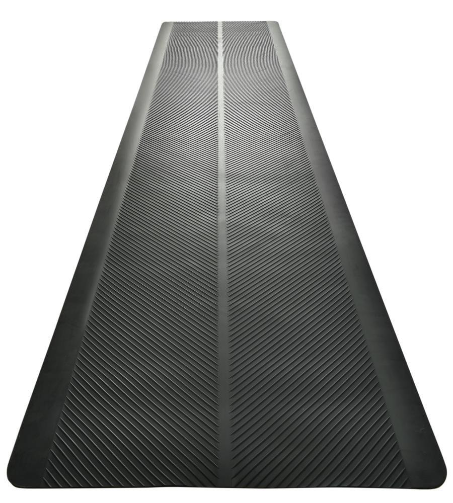 Black Rubber Outdoor Utility Runner Mat, 27.5" x 7.5"