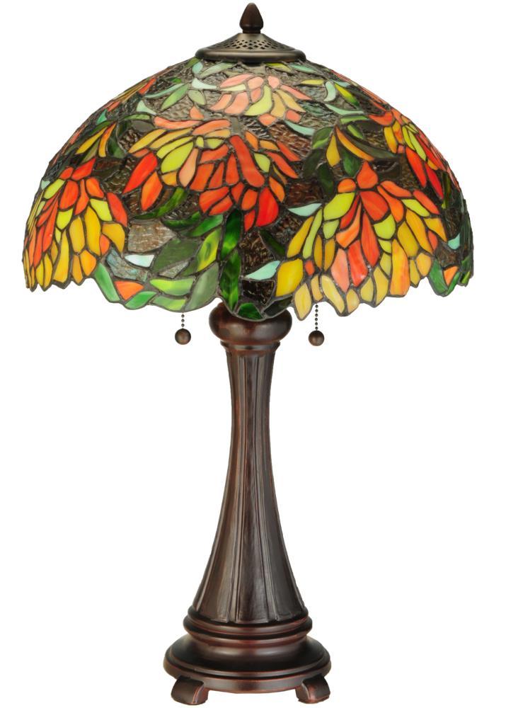 Meyda Tiffany 138122 Lamella 2 Light 25" Tall Hand-Crafted Table Lamp - MultiColor