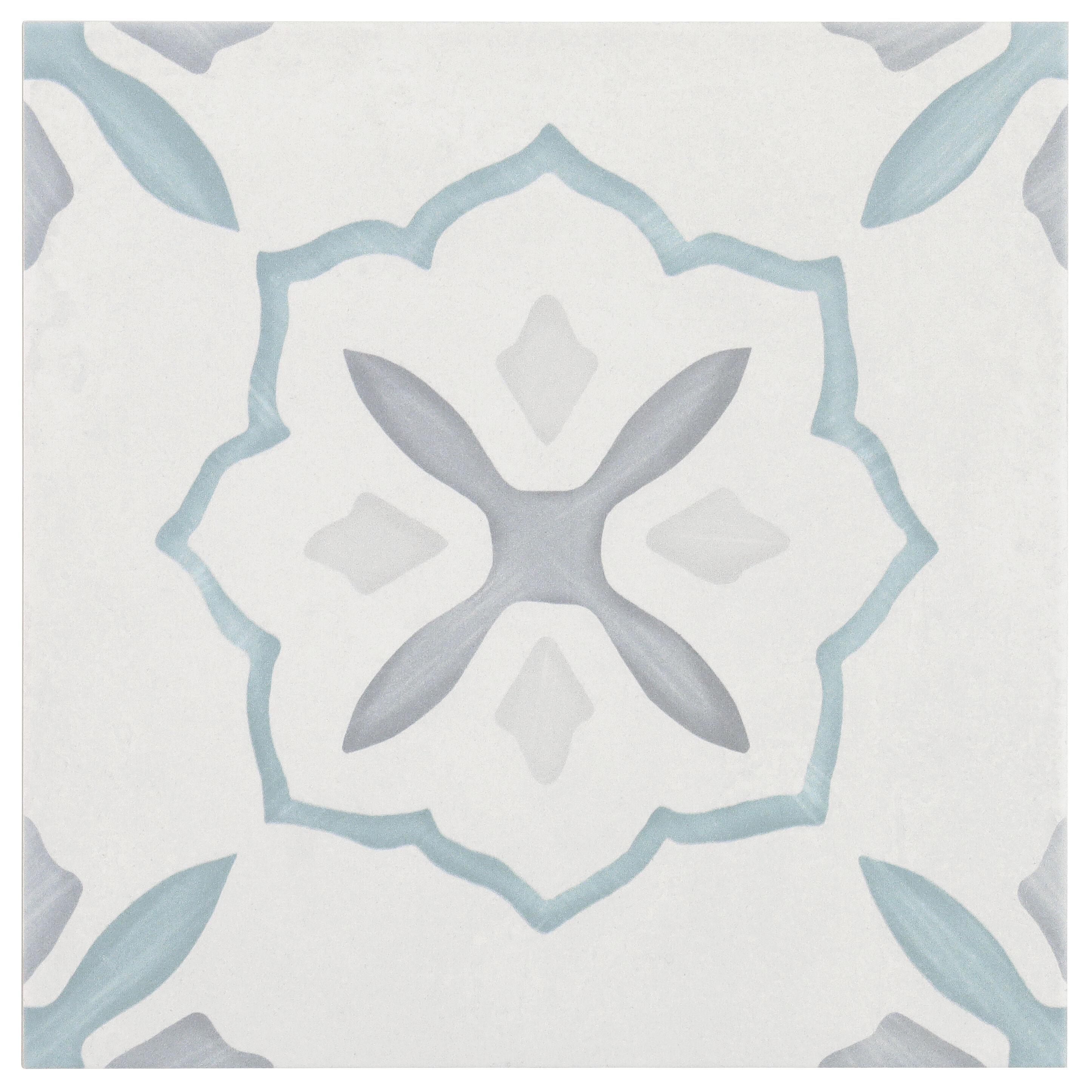 Plumeria 8.77" x 8.77" Matte Porcelain Tile
