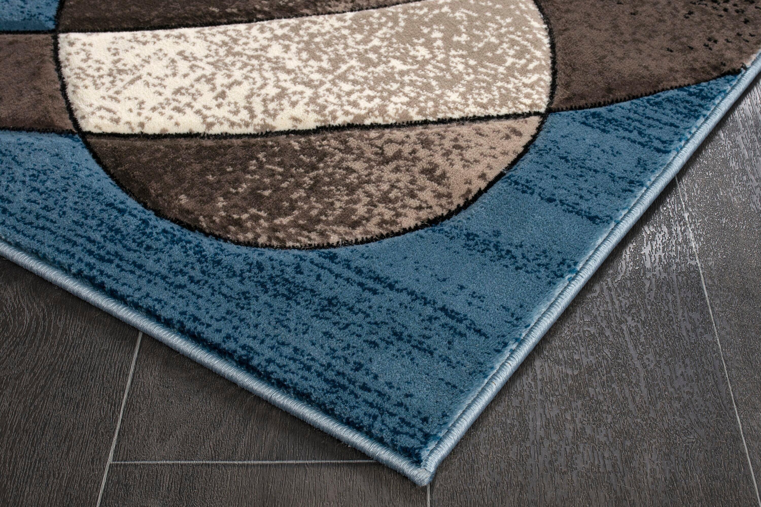 MDA Rug Imports Rhodes Collection Abstract Designed Area Rug Blue 2'5'' X 3'9'' 2' x 3' Living Room,Bedroom,Dining Room Rectangle