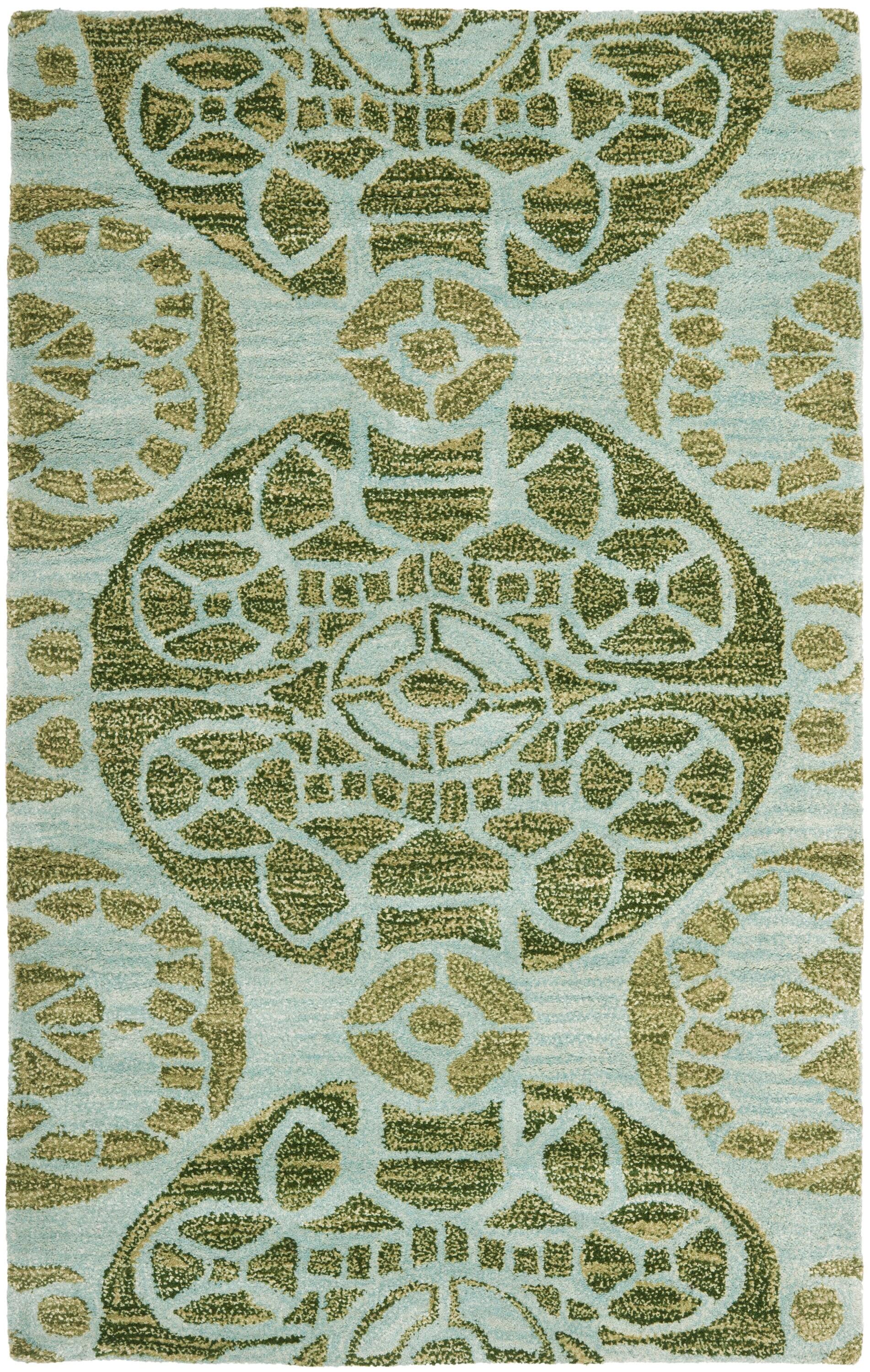 Wyndham WYD376 Hand Tufted Accent Rug - Turquoise/Green - 2'6"x4' - Safavieh.