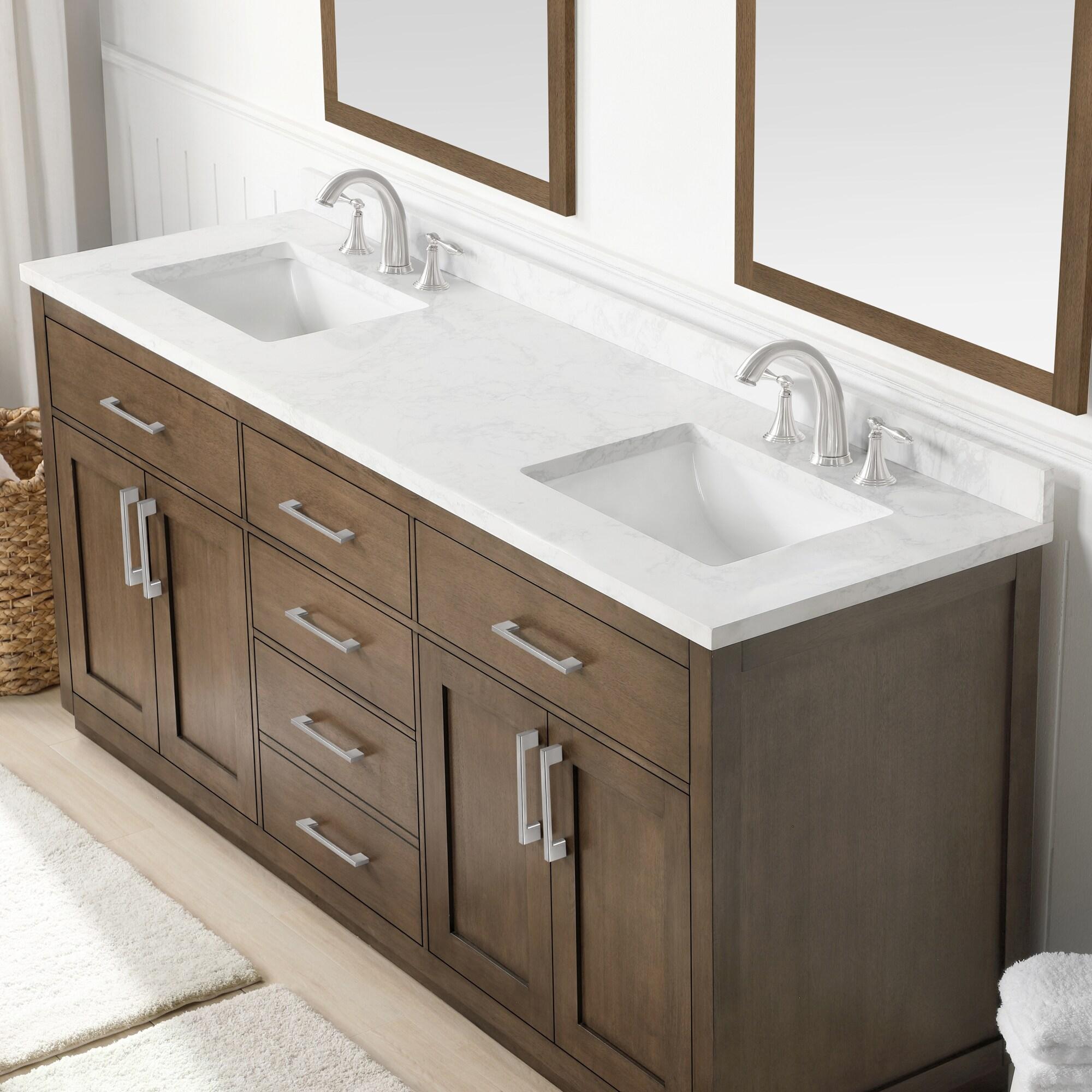 OVE Decors Athea 72 in. W Bath Vanity with Premium Countertop and Power Bar