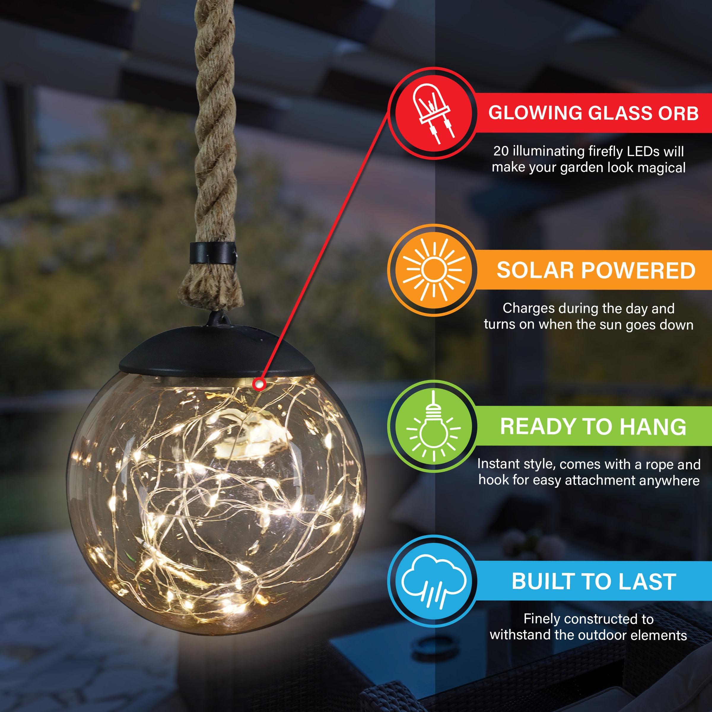 Exhart 37.4'' Solar Powered Integrated LED Outdoor Lantern (Set of 2)